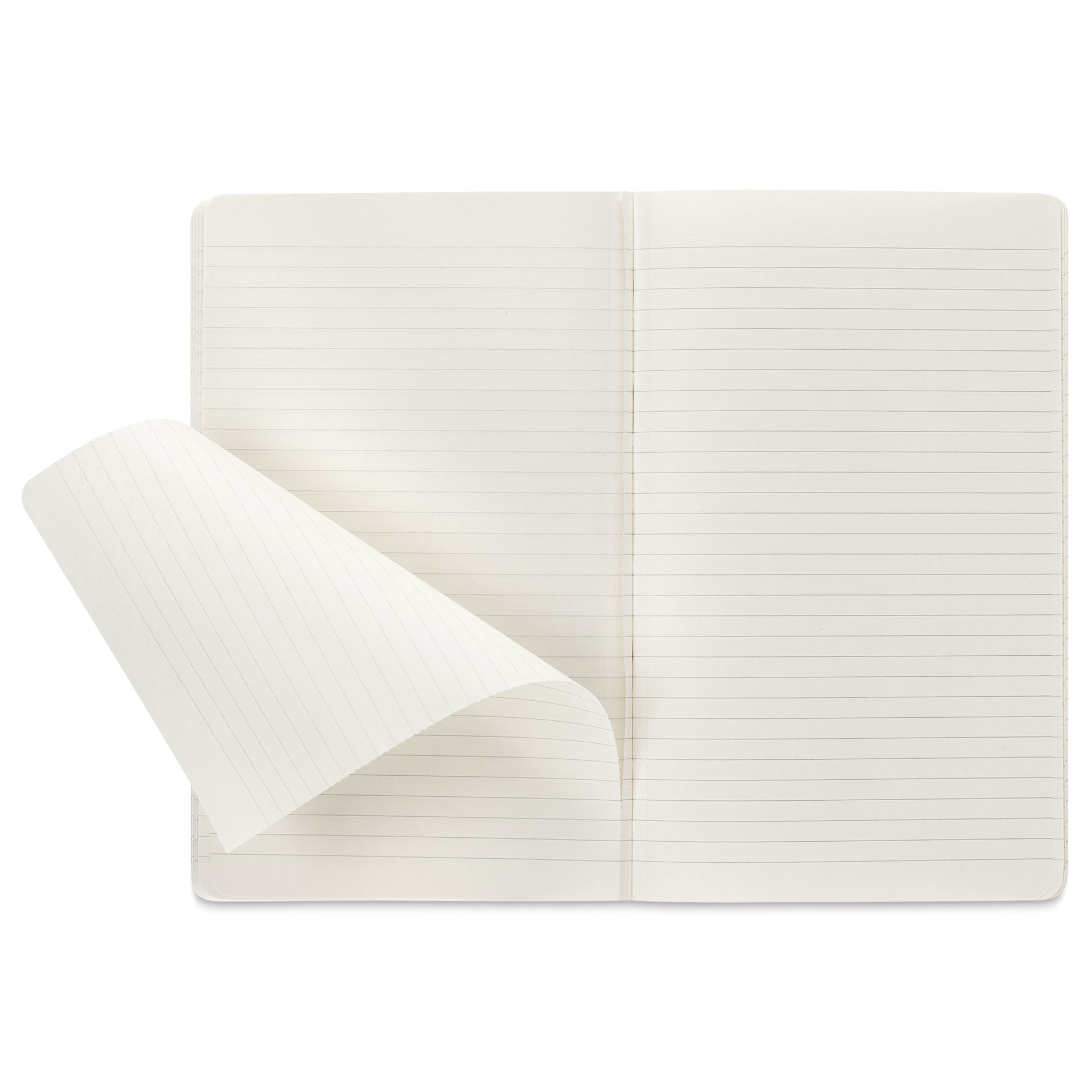 Moleskine Cahier Journals - 8-1/4" x 5", Ruled, Kraft, Pkg of 3, page being torn from journal