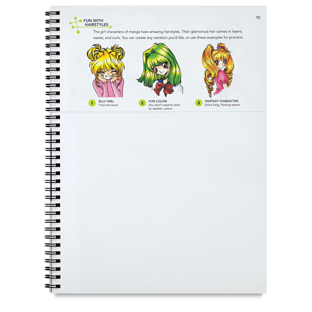 Strathmore Learning Series Instructional Drawing Pads - Inside page with Hairstyle exercise
