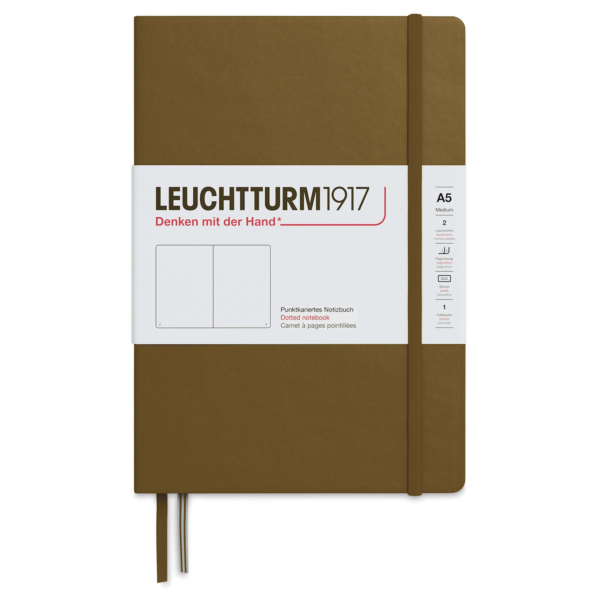 Leuchtturm1917 Dotted Hardbound Notebook - Spice Brown, 5-3/4