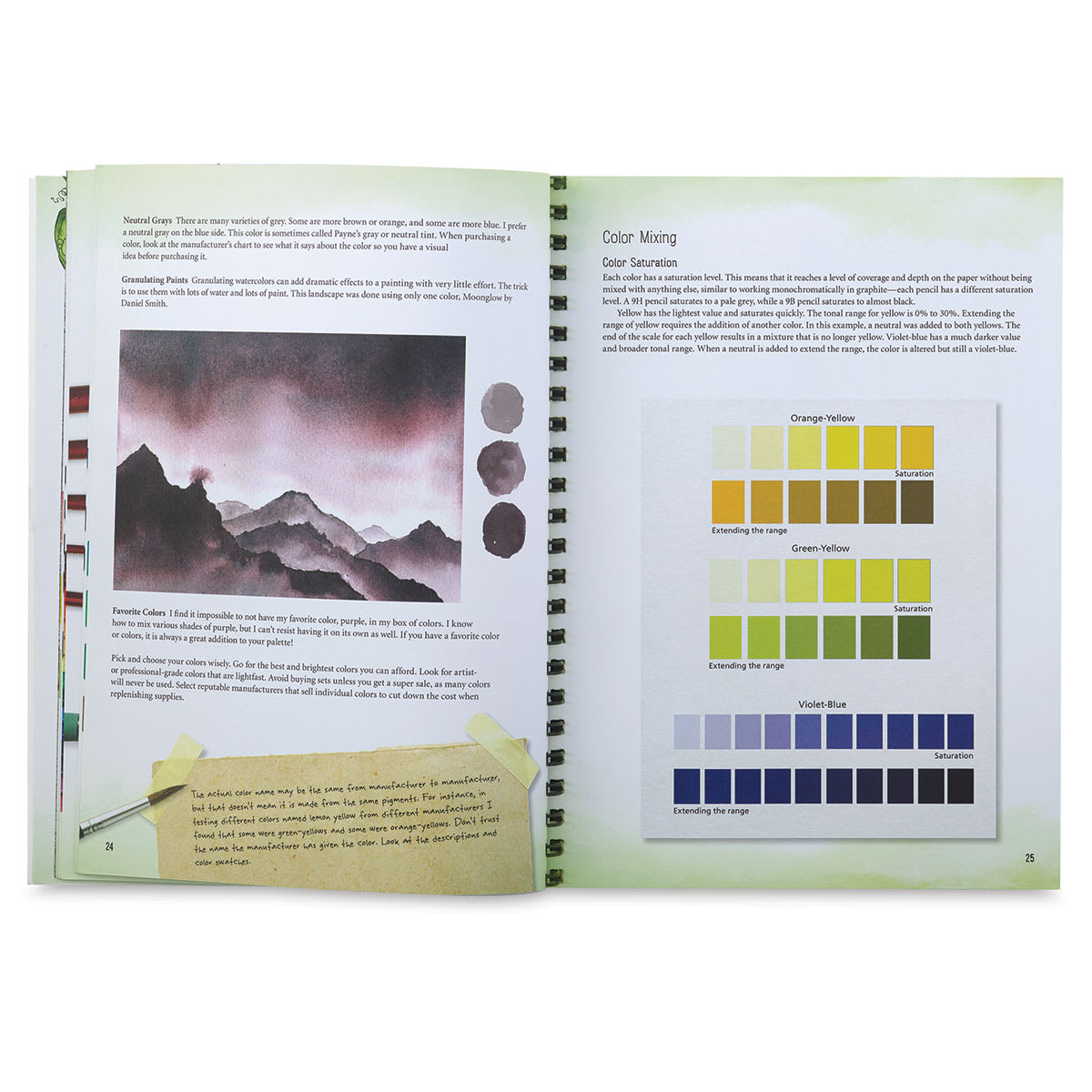 The Art of Botanical and Bird Illustration - Spread on mixing Colors
