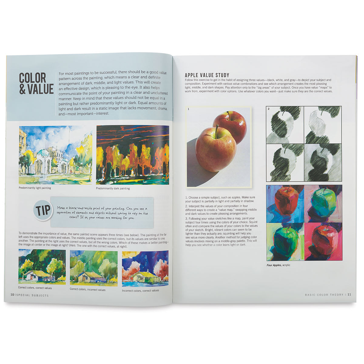 Basic Color Theory - Inside spread discussing Color and Value