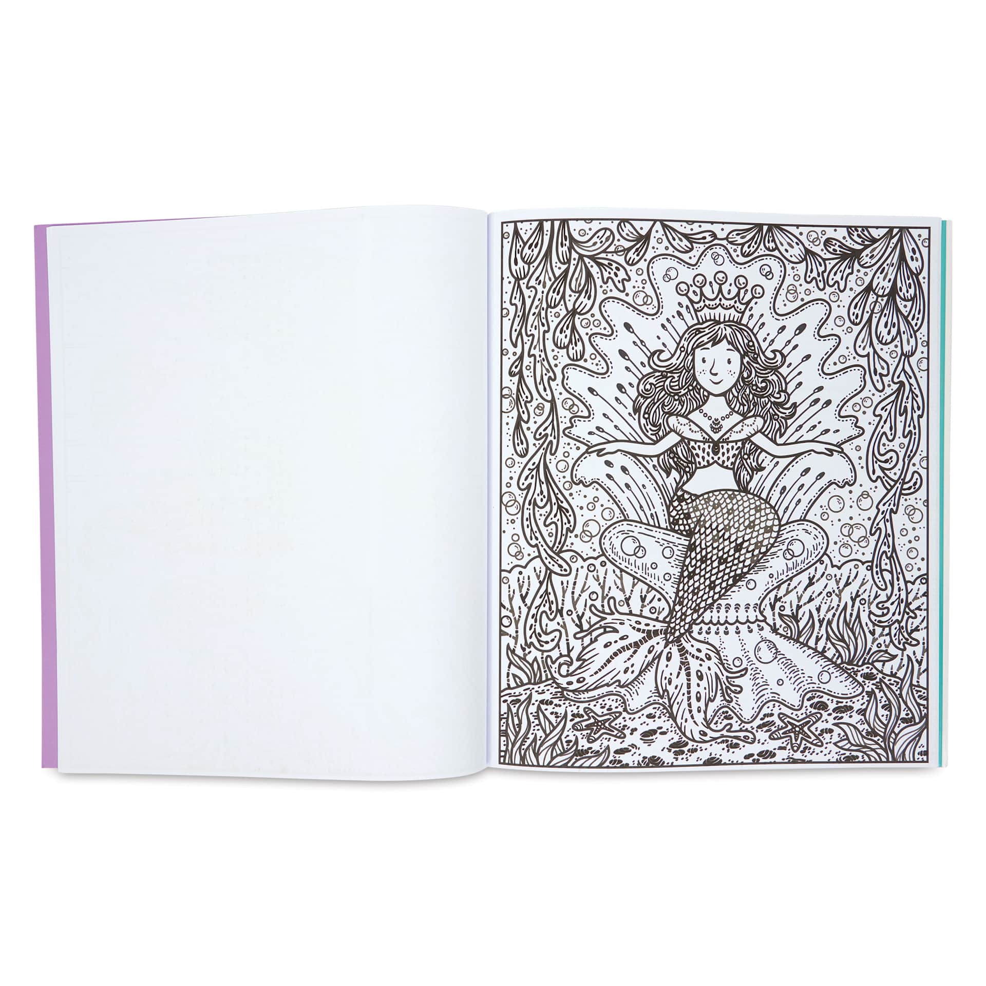 Usborne Magic Painting Book - Mermaids, mermaid on throne