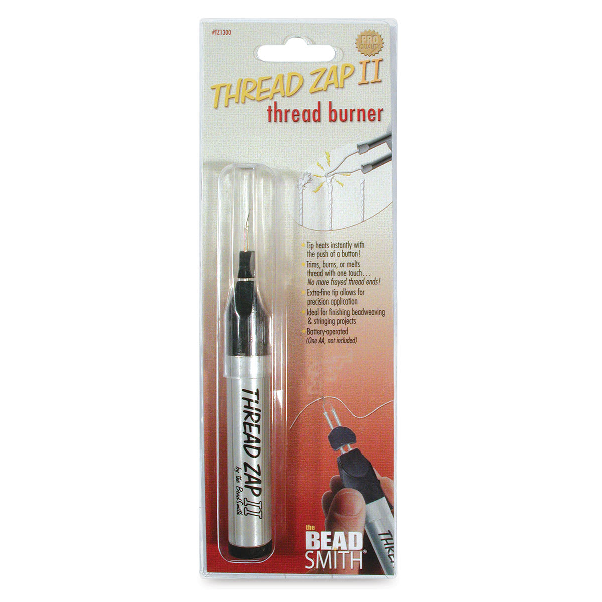 Beadsmith Thread Zap II - Front of Blister package
