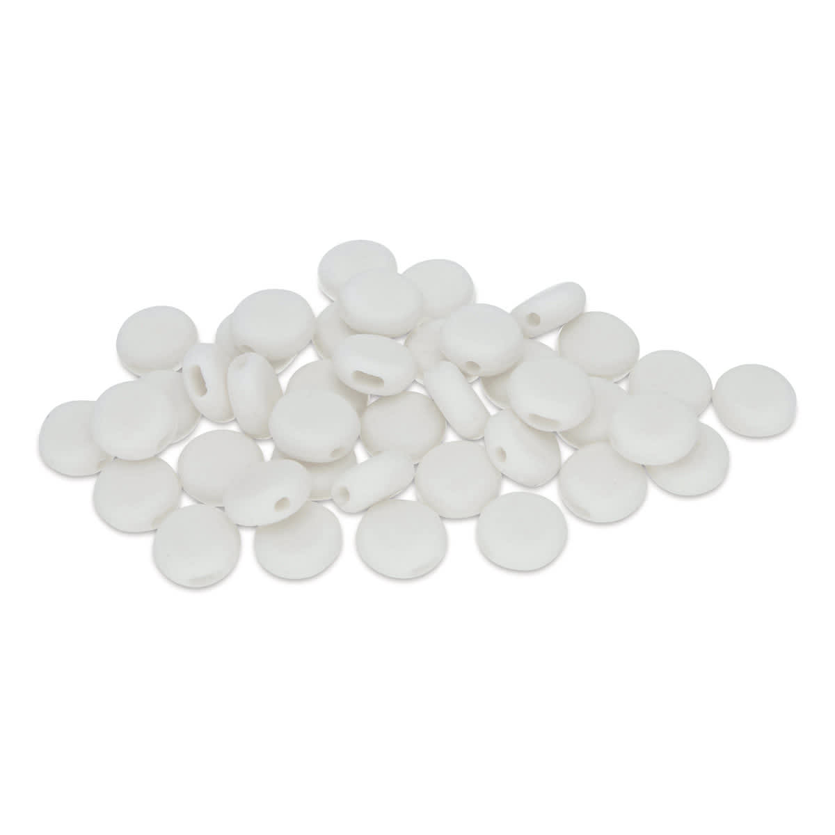 Silicone Cord Lock, White, Round, Package of 48, Out Of Package