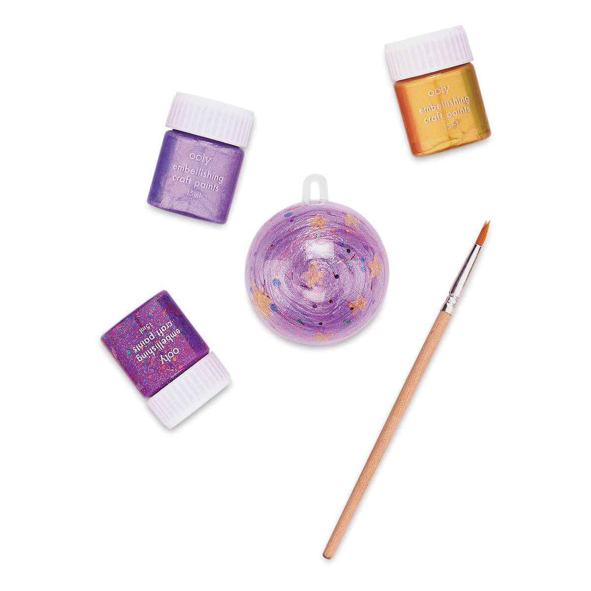 Cosmic Shine Acrylic Craft Paint Set (three paints, brush and ornament)