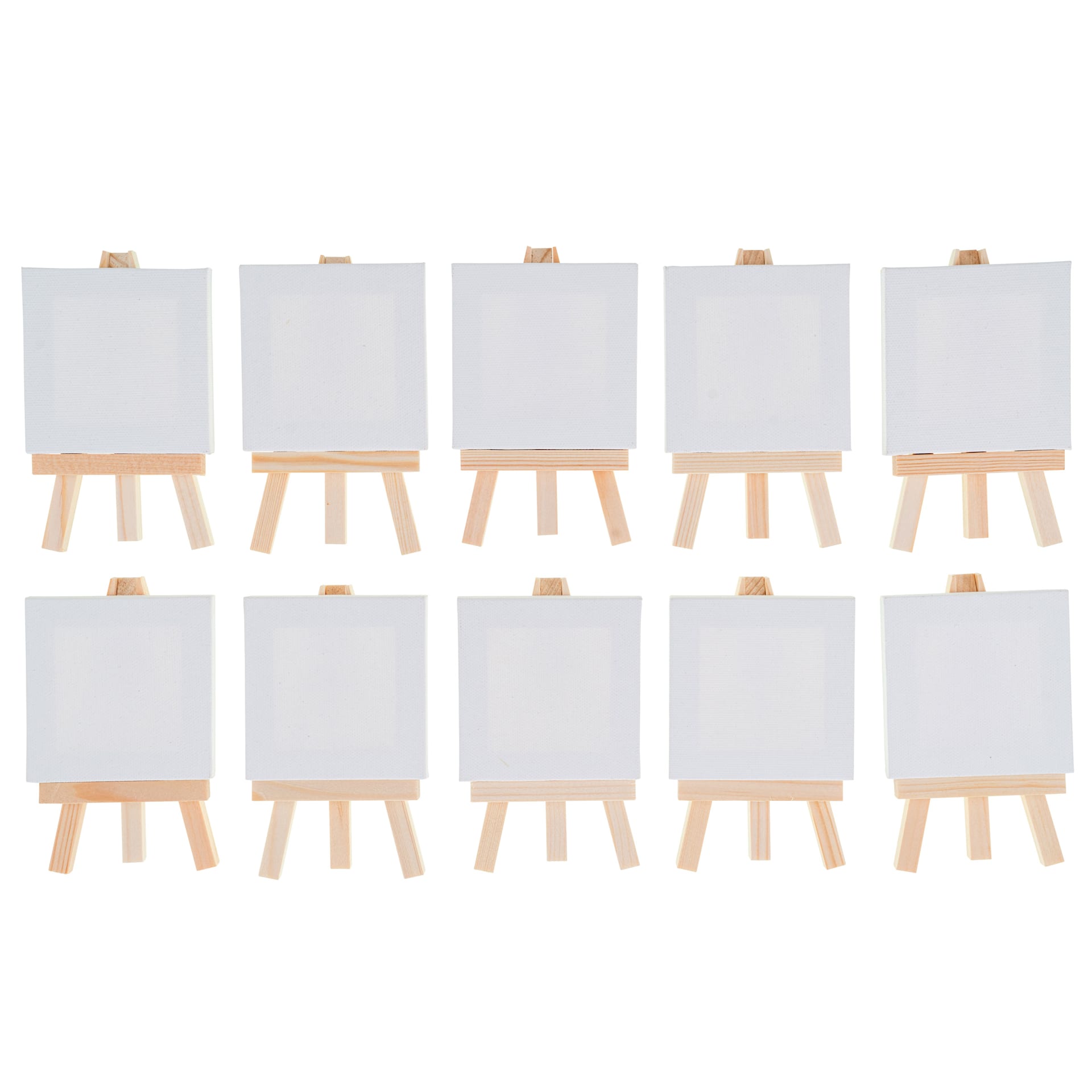 Hello, Artist! Mini Square Canvas with Easel, Set of 20 