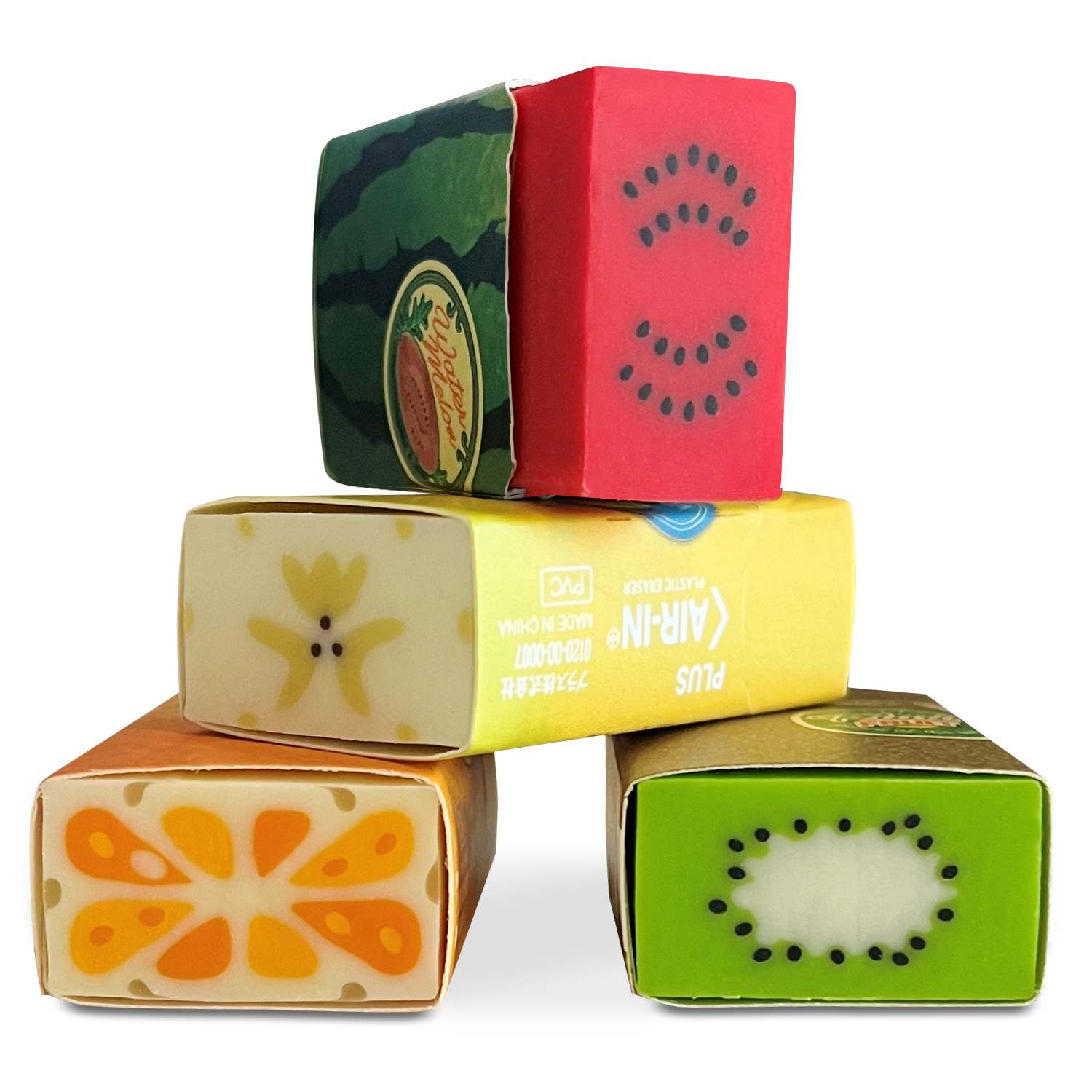 Plus Corporation Fruit Eraser Assorted 24-Piece P.O.P. Display