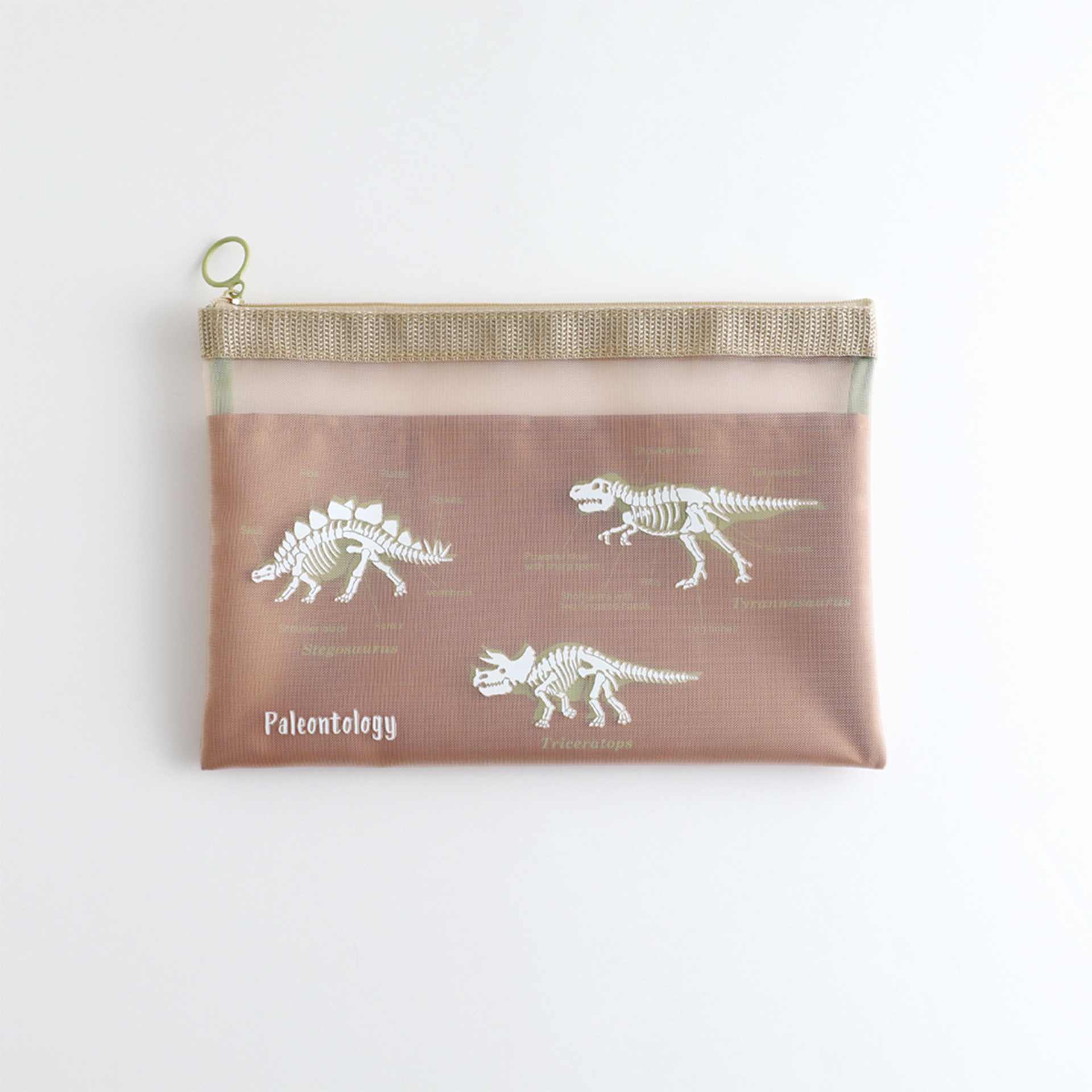 Green Flash Study Holic Mesh A5 Pouch, Palentology