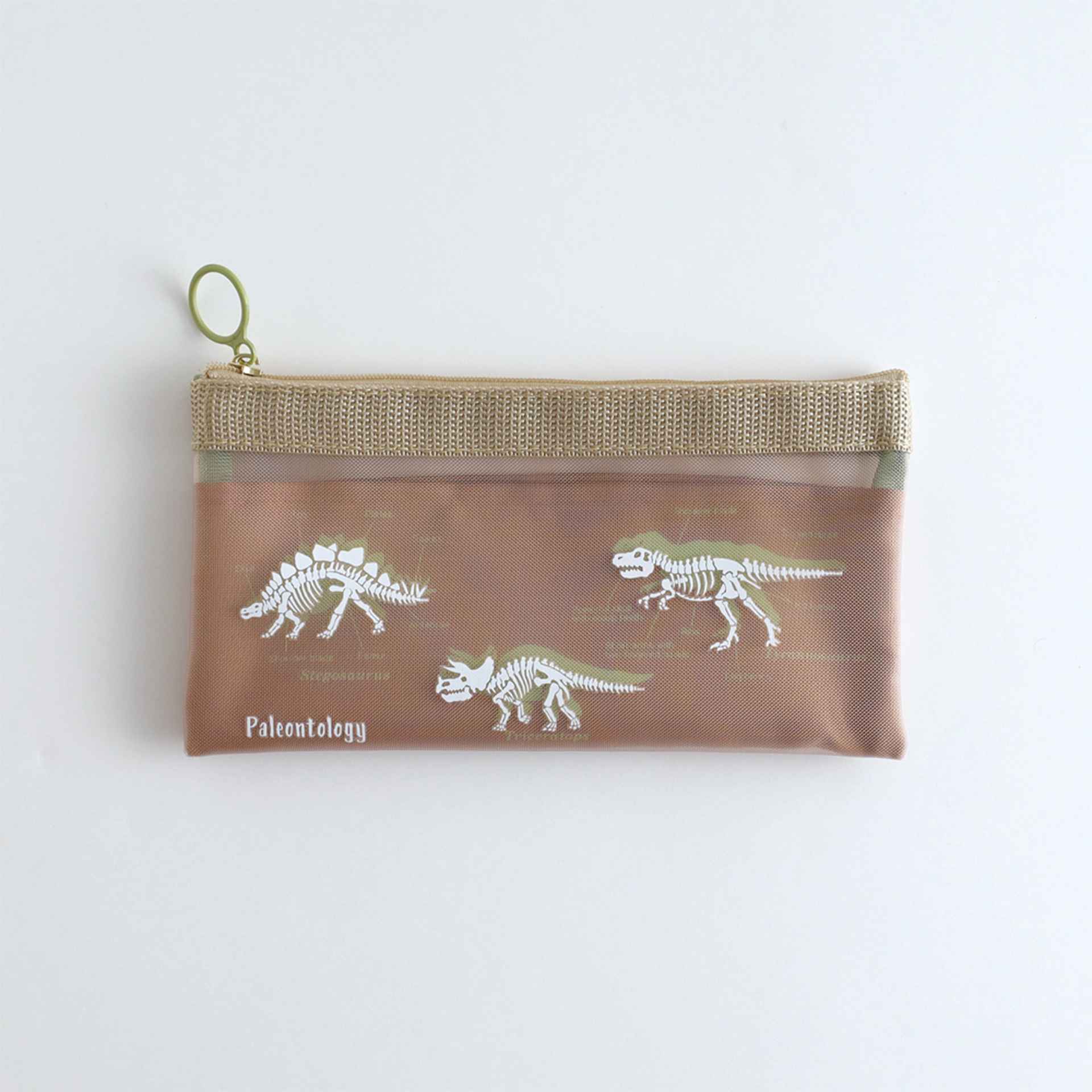 Green Flash Study Holic Mesh Pen Pouch, Palentology