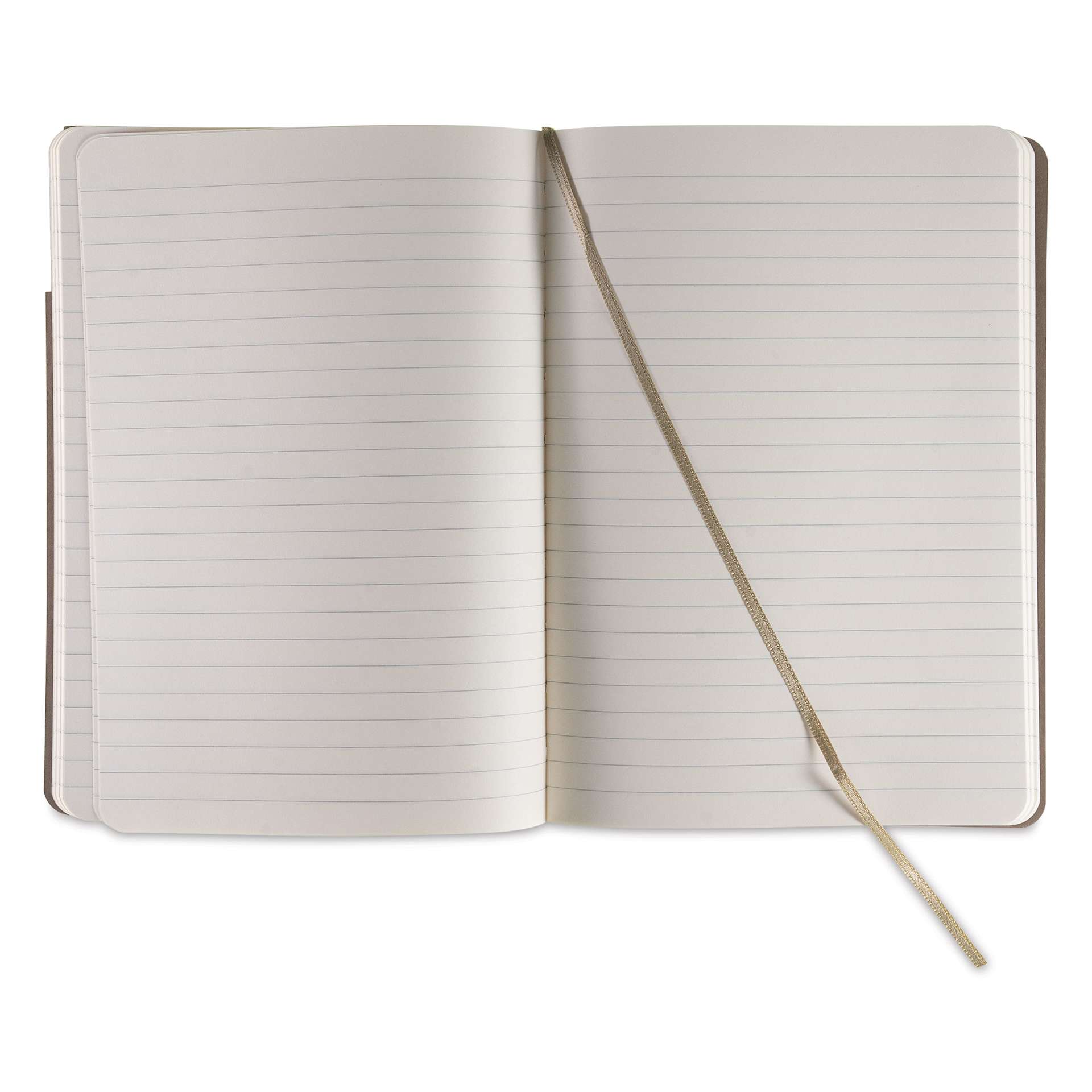 Fabriano Ispira Soft-Cover Notebook - Brown, 5-4/5" x 8-1/4", Ruled, open