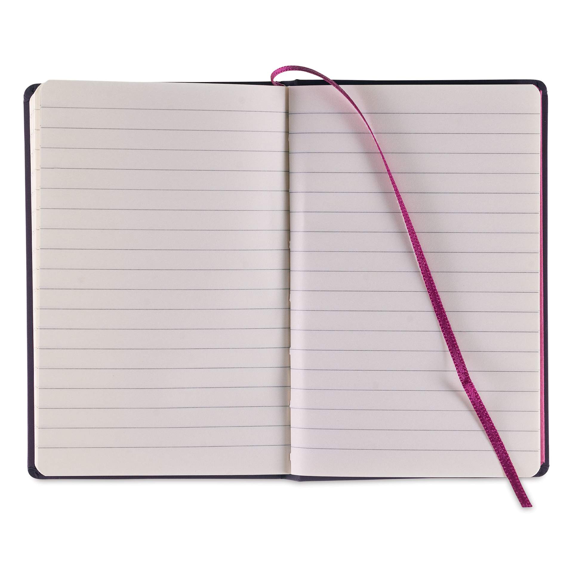Fabriano Ispira Hard-Cover Notebook - Purple, 3-1/2" x 5-1/2", Lined, open