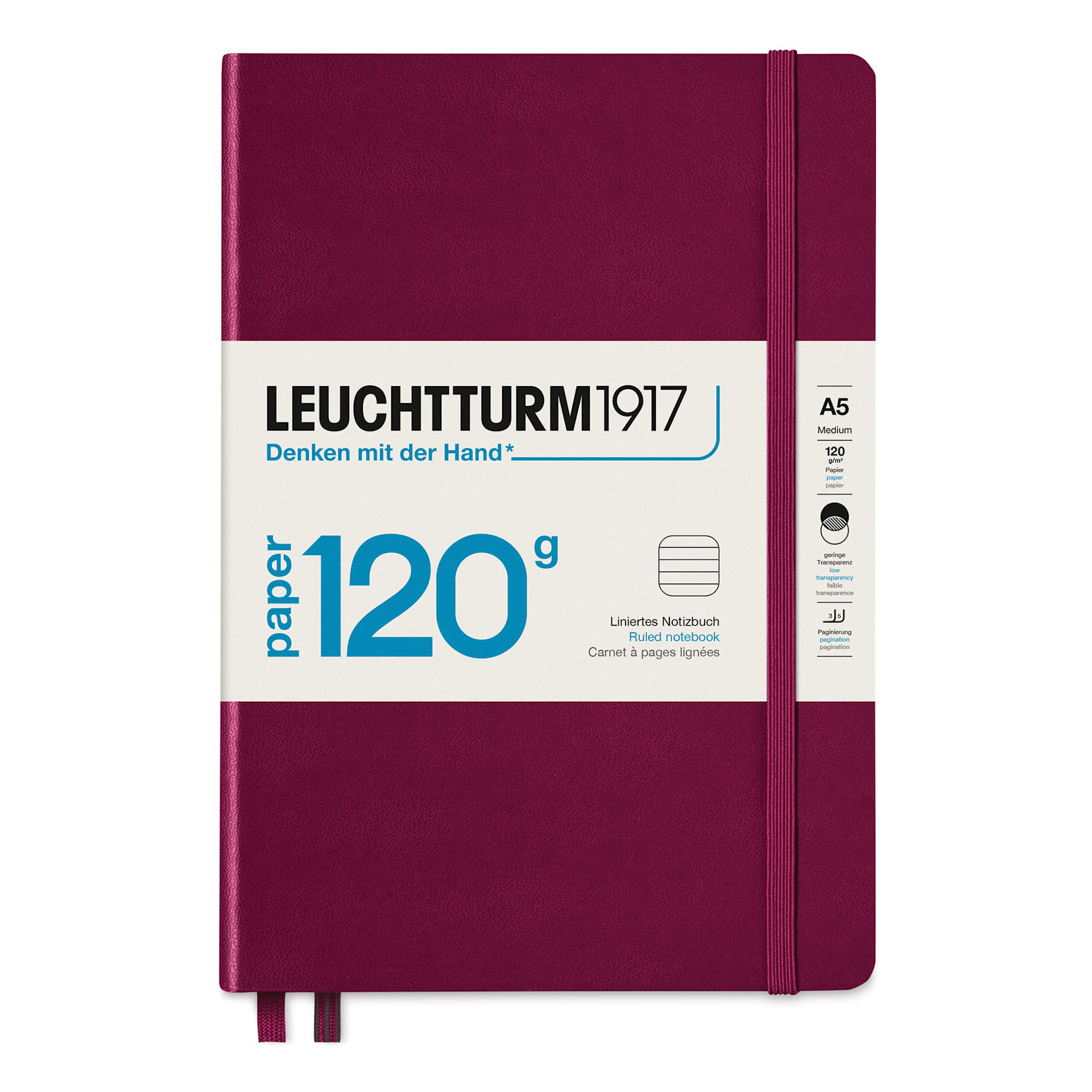 Leuchtturm1917 Edition 120G Notebook - Port Red, 5-3/4" x 8-1/4", Ruled