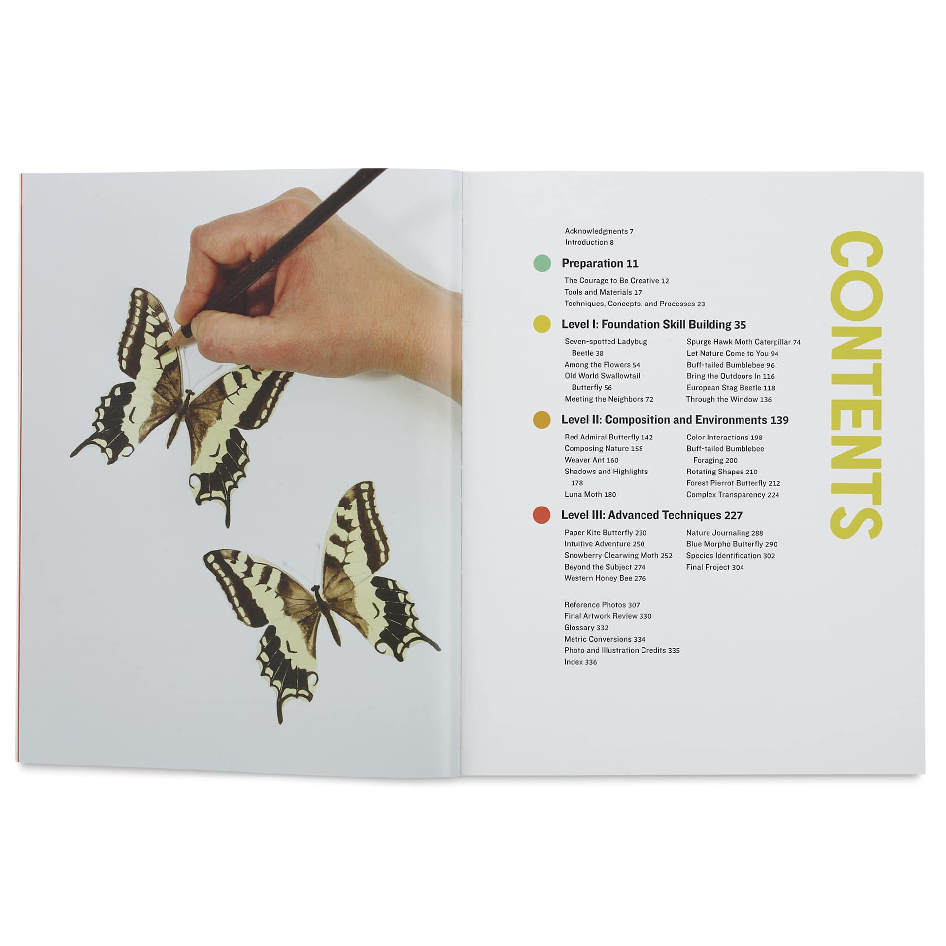 The Insect Artist, table of contents
