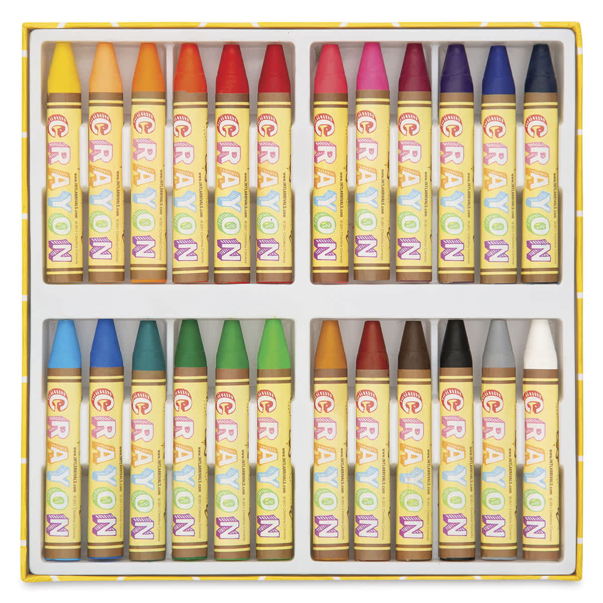 Ooly Brilliant Bee Crayons - Components of 24 pc set shown in tray