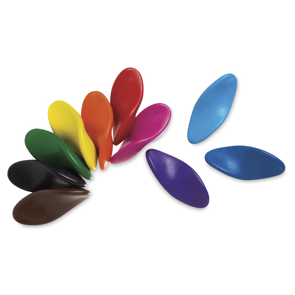 Ooly Left Right Ergonomic Crayons - Component crayons of set of 10 shown loose