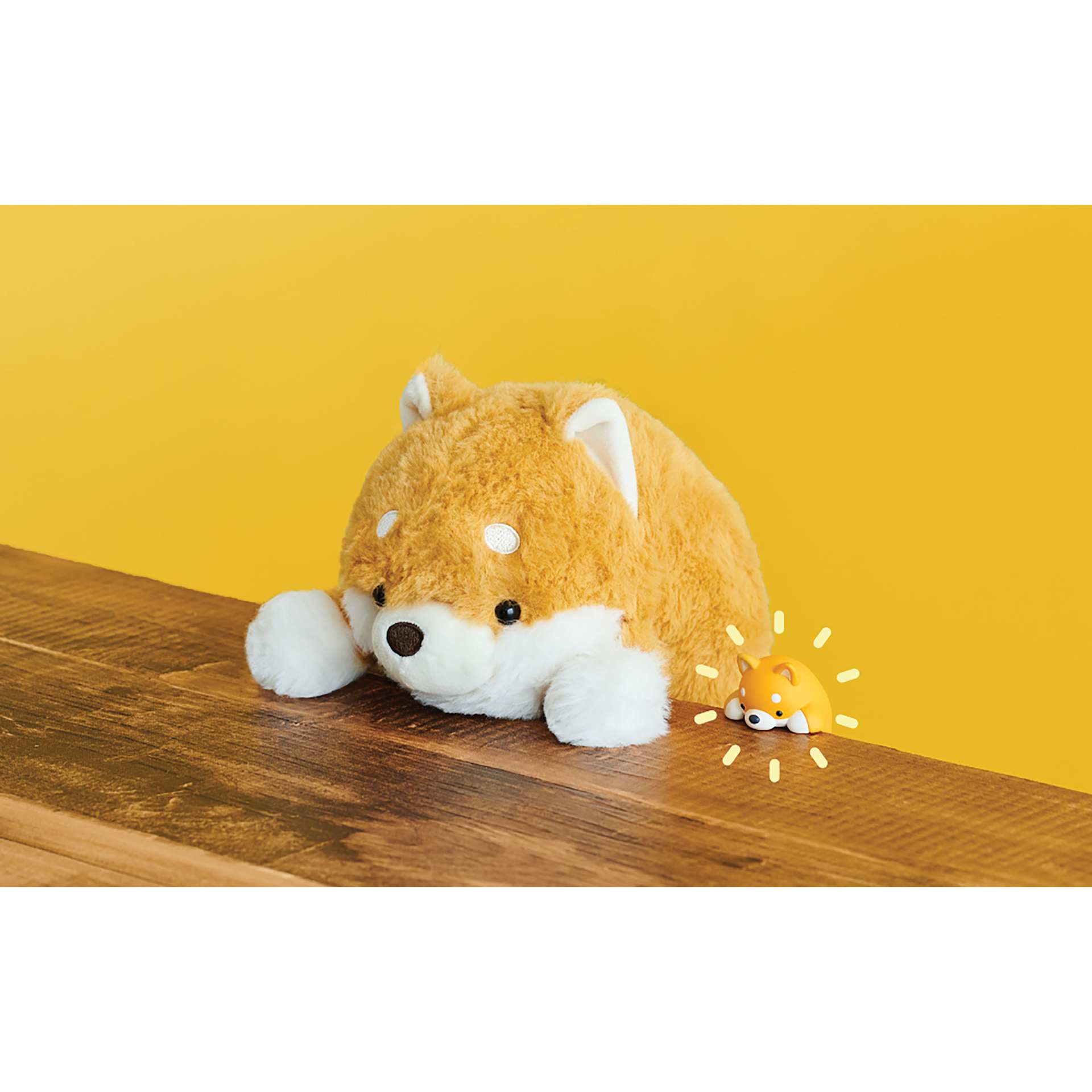 Smiski HIPPERS Funbarus Blind Box, figure and plush on desk (plush not included)