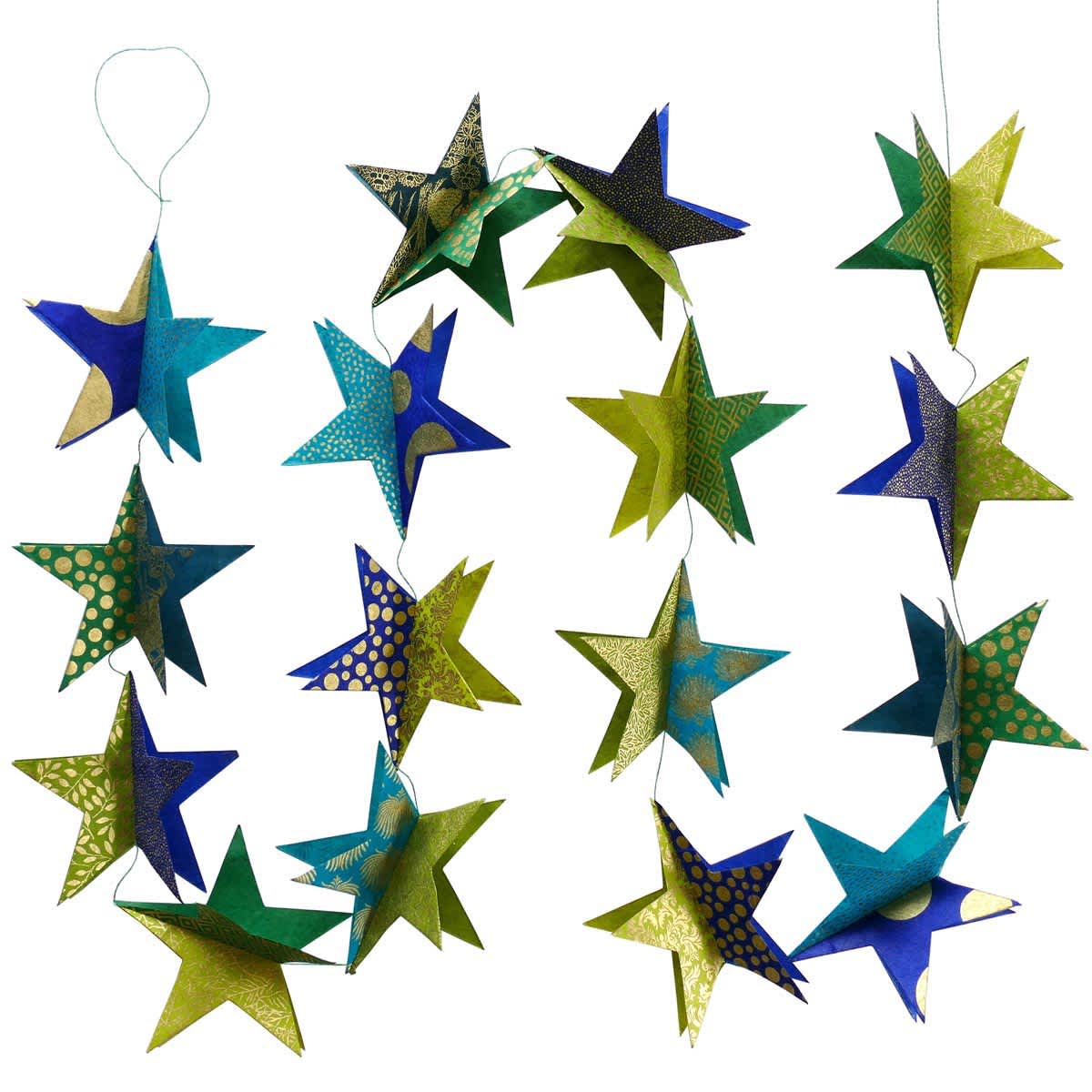 Handmade Garlands 3D Stars - 6.5 ft.