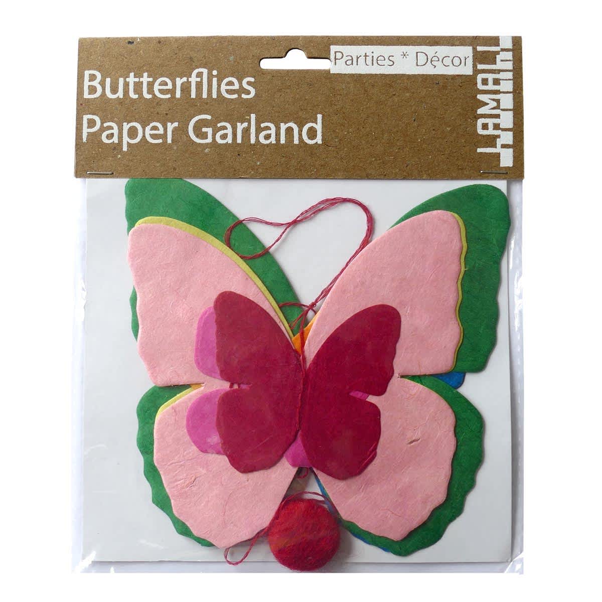 Handmade Garlands Rainbow Butterflies - 4.9 ft.