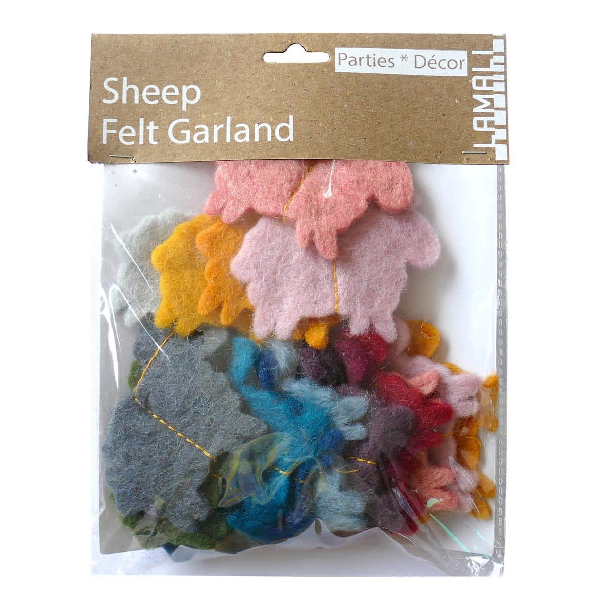Handmade Garlands Felt Sheep - 4.9 ft.
