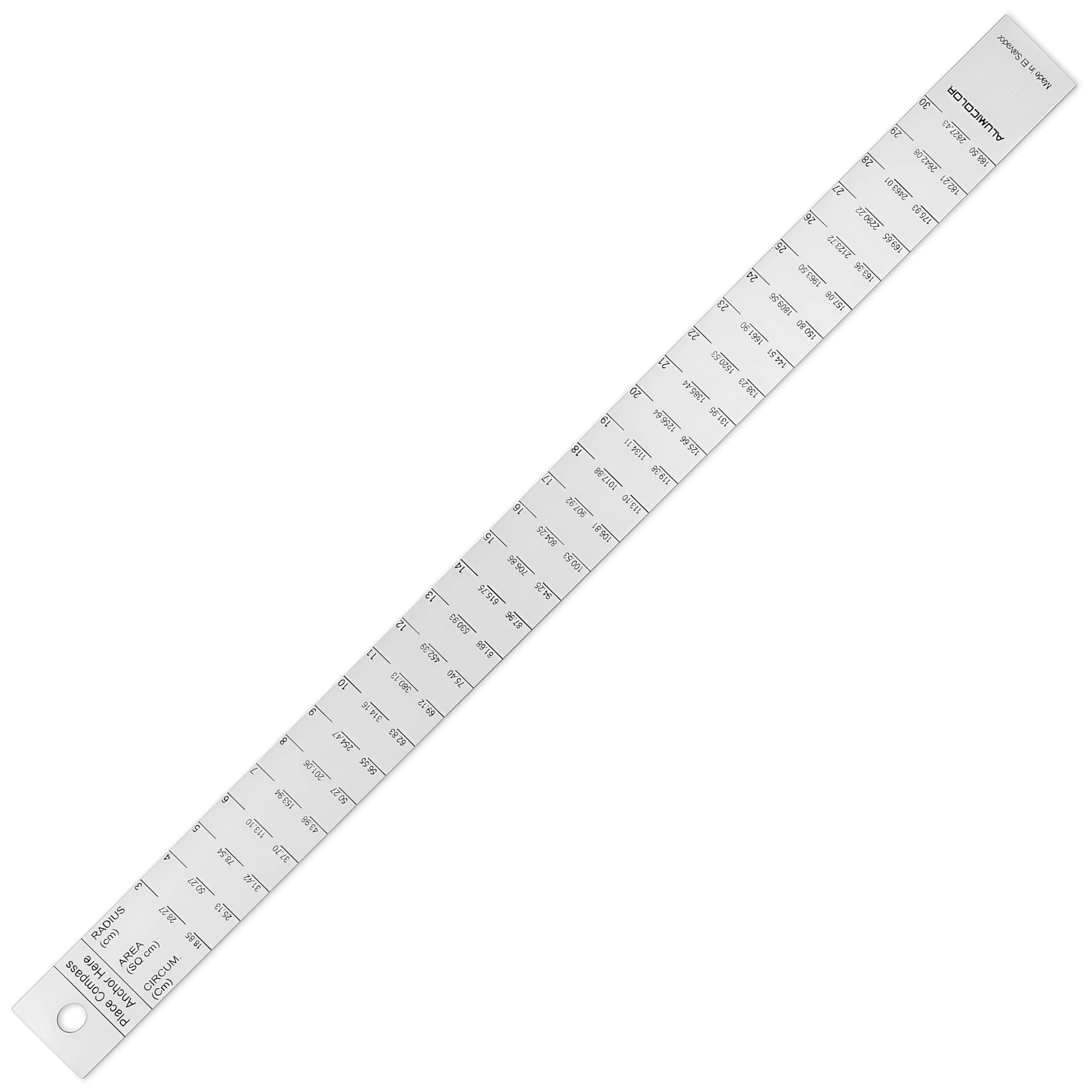 Alumicolor Draft Tool Compass Ruler 12"