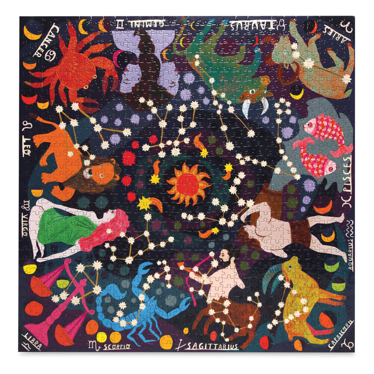 Eeboo Zodiac Glow-in-the-Dark Puzzle, Finished