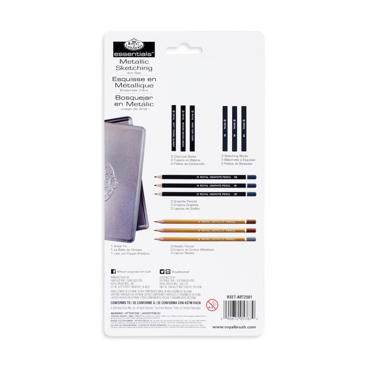 Metallic Sketching Art Set 12-Piece Set
