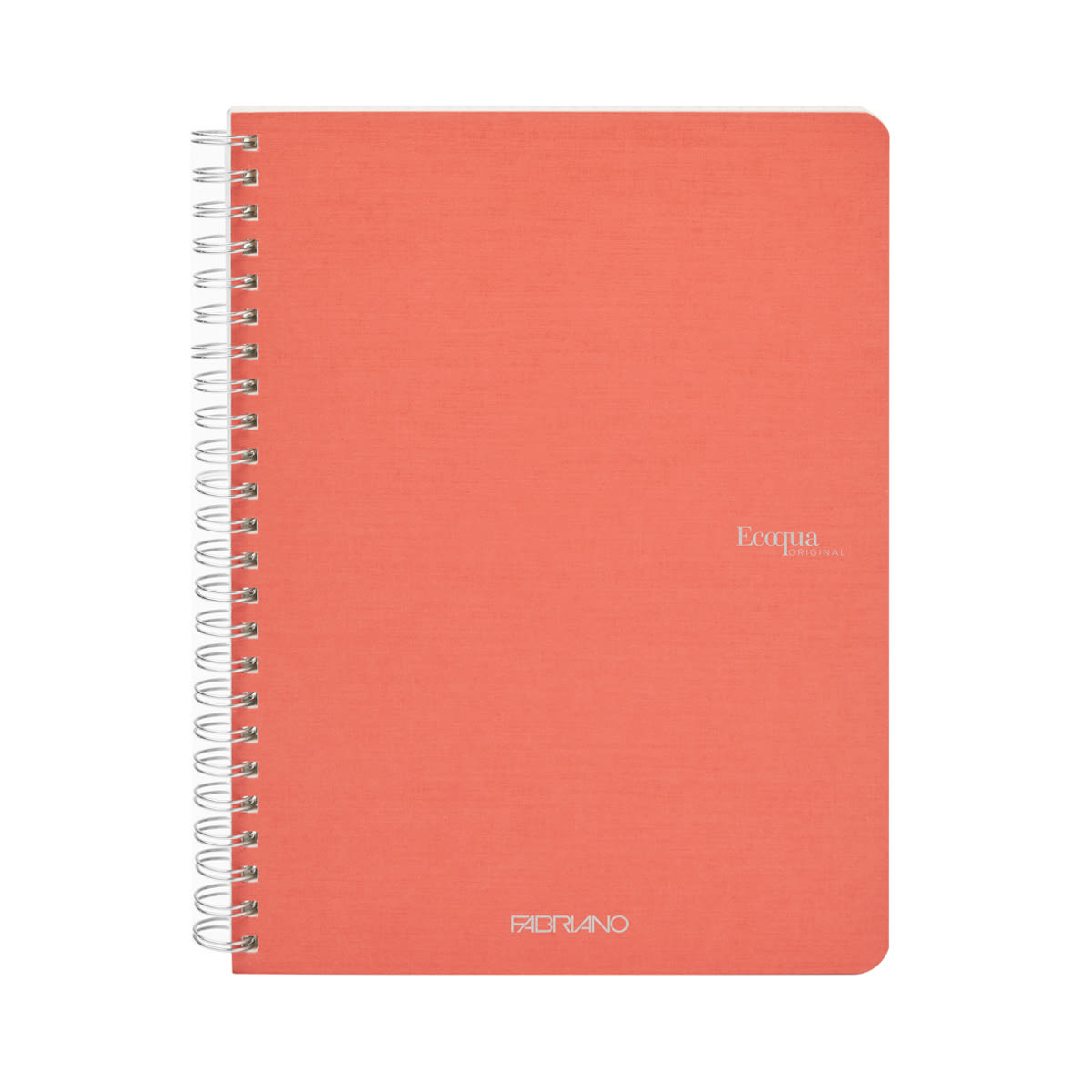 Fabriano Ecoqua Original Spiral-Bound Notebook, 5.8 in x 8.3 in, A5, Graph, 70 Sheets, Flamingo