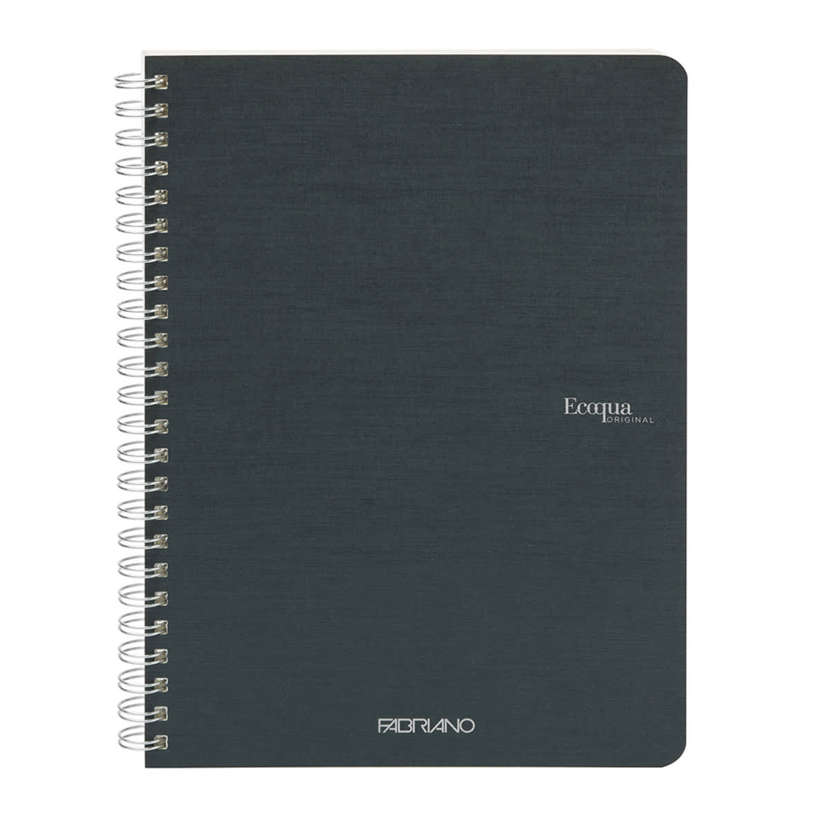 Fabriano Ecoqua Original Spiral-Bound Notebook, 5.8 in x 8.3 in, A5, Graph, 70 Sheets, Dark Green
