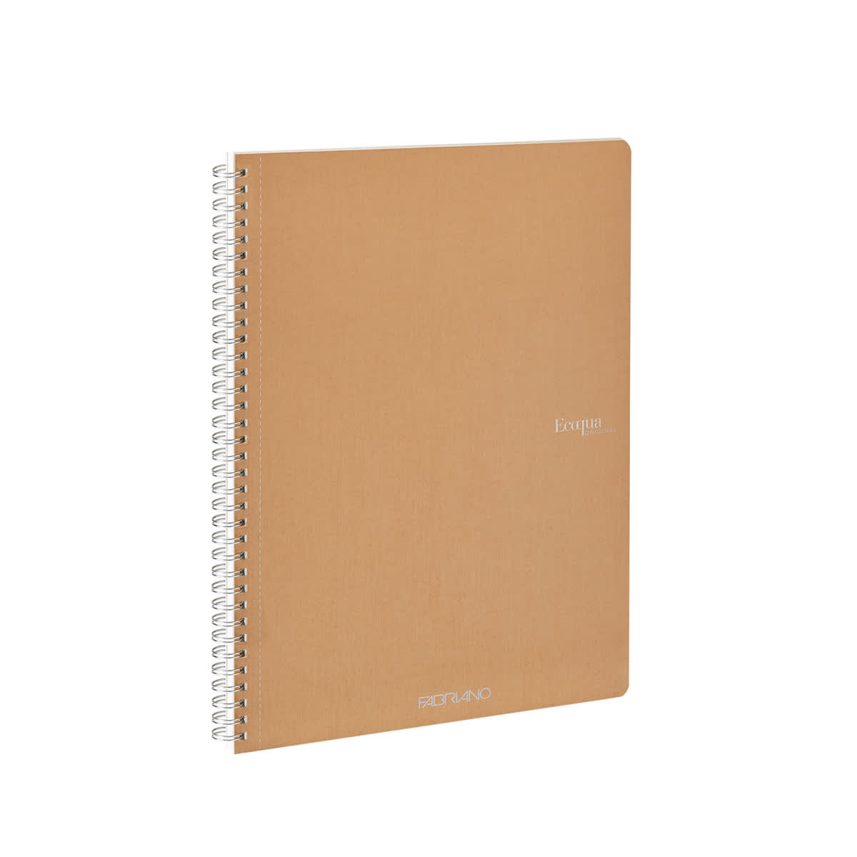 Fabriano Ecoqua Original Spiral-Bound Notebook, 8.3 in x 11.7 in, A4, Lined, 70 Sheets, Beige