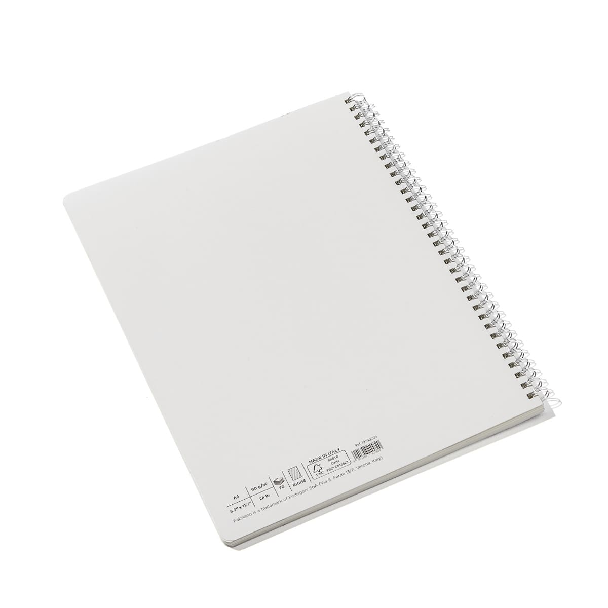 Fabriano Ecoqua Original Spiral-Bound Notebook, 8.3 in x 11.7 in, A4, Lined, 70 Sheets, Beige