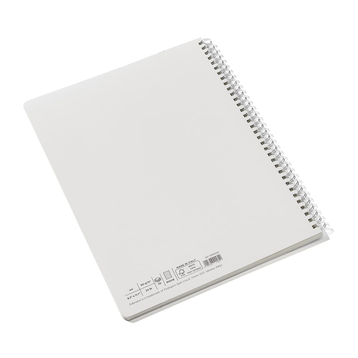 Fabriano Ecoqua Original Spiral-Bound Notebook, 8.3 in x 11.7 in, A4, Lined, 70 Sheets, Dark Green