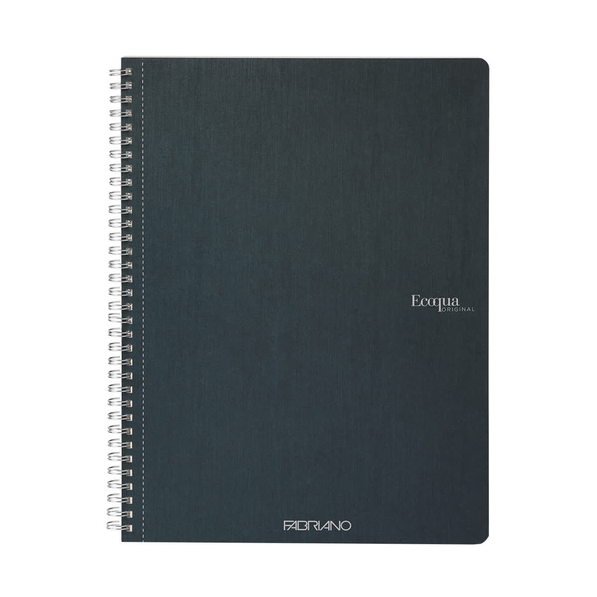 Fabriano Ecoqua Original Spiral-Bound Notebook, 8.3 in x 11.7 in, A4, Lined, 70 Sheets, Dark Green