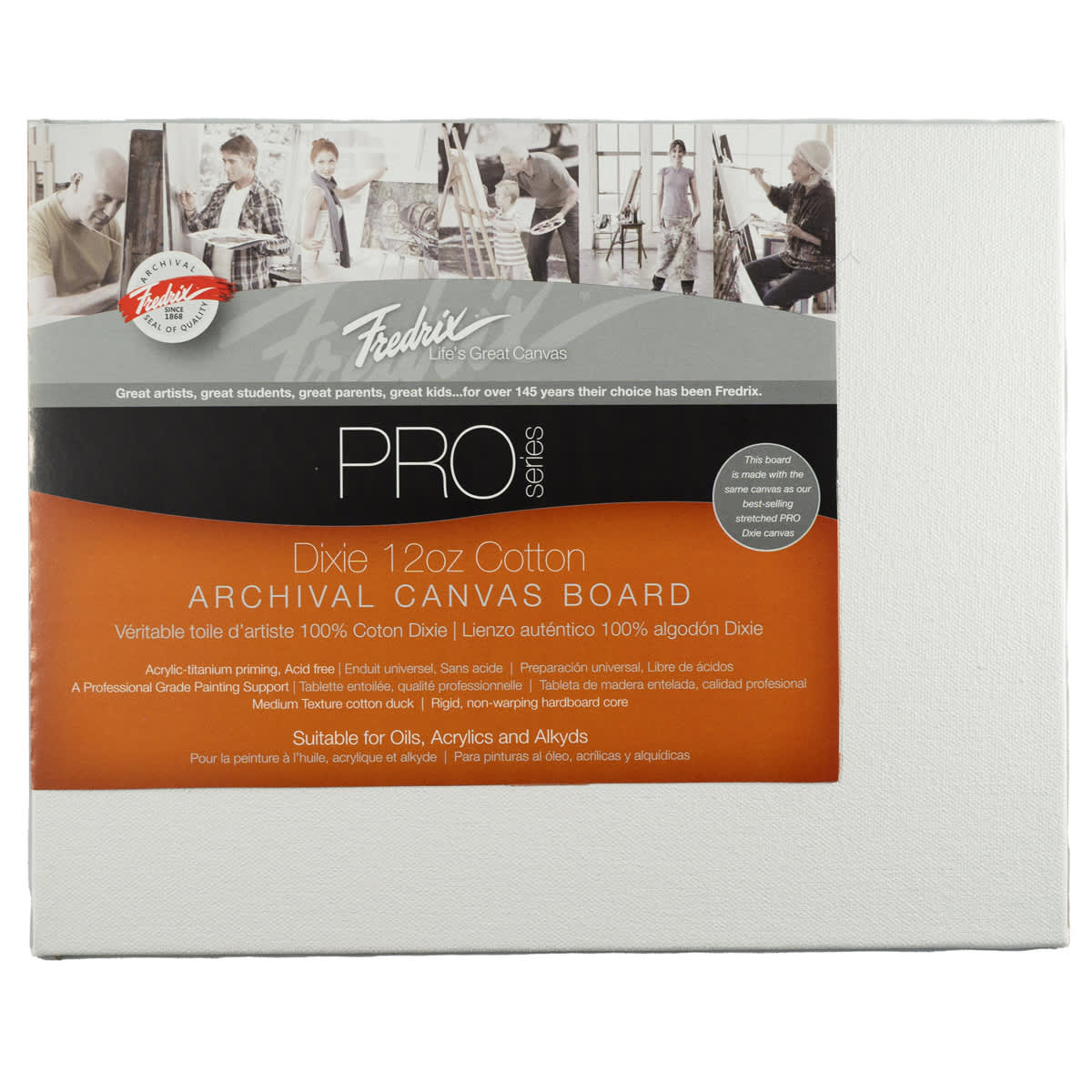 FREDRIX PRO Series Dixie 17.5 oz. Primed Archival Cotton Canvas Board, 11 in x 14 in