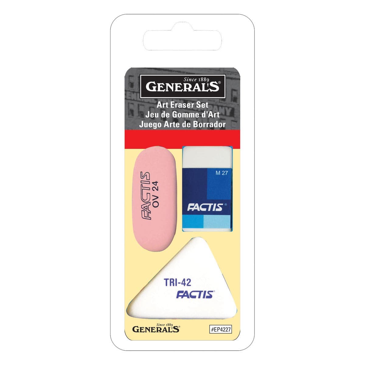 Art Eraser Sets 3-Eraser Factis Set - Peggable