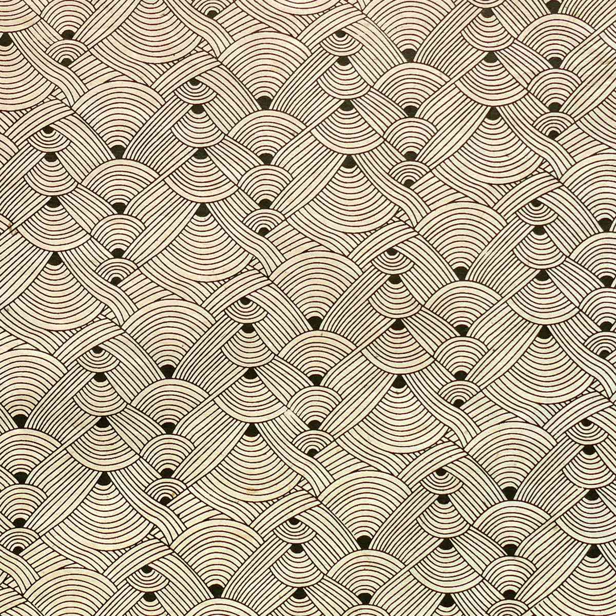 LAMALI Decorative Lokta Paper, 20 in x 30 in, Chanel, White, Black Silkscreen