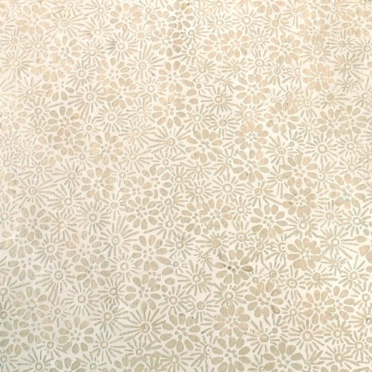 LAMALI Decorative Lokta Paper, 20 in x 30 in, Prairie, Cream, White Silkscreen