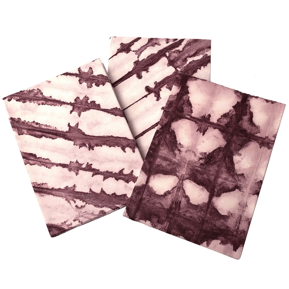 LAMALI Shibori Soft-Cover Handmade Journal, 5.9 in x 8.3 in, 72 Pgs./Bk., Madder