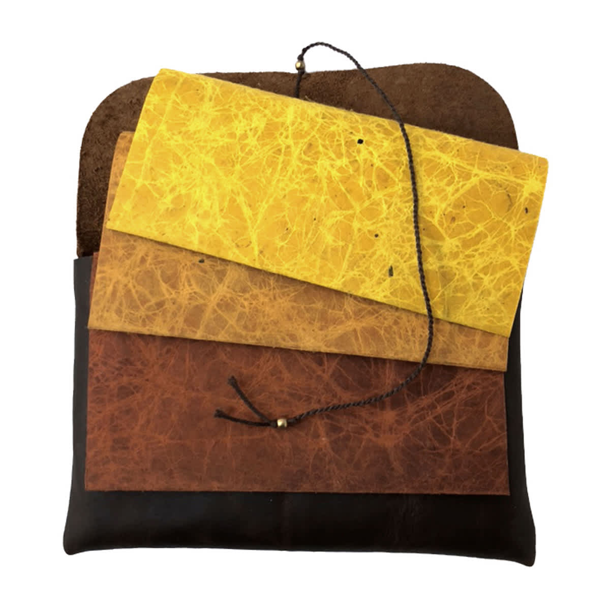 LAMALI Ninki Soft-Cover Handmade Journal, 4.3 in x 5.9 in, 64 Pgs./Bk., Earth Tones