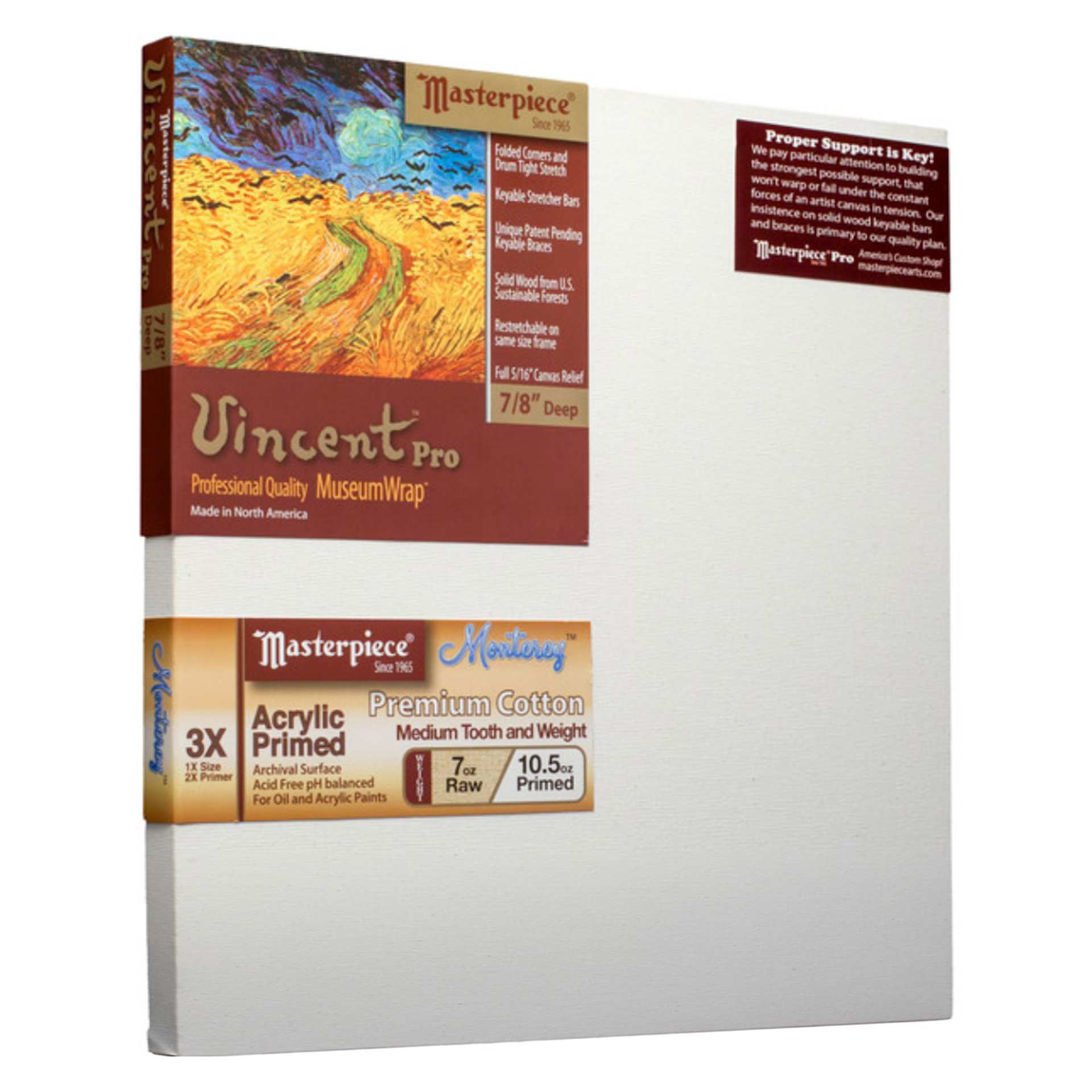 Masterpiece Monet Professional Canvas, 7 oz, 18" x 18"