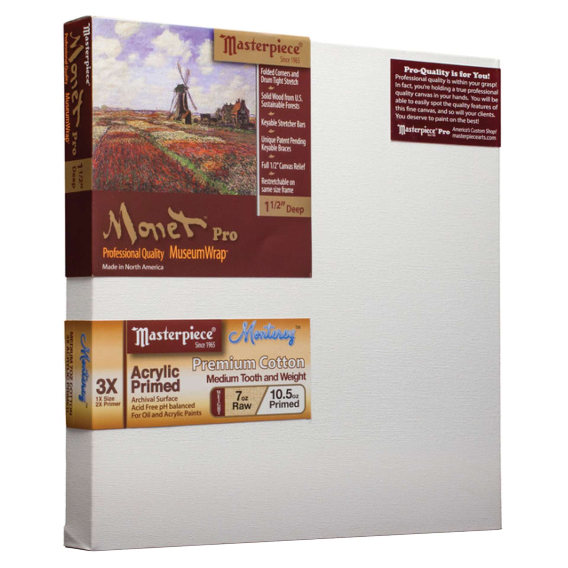 Masterpiece Monet Professional Canvas, 7 oz, 24" x 24"