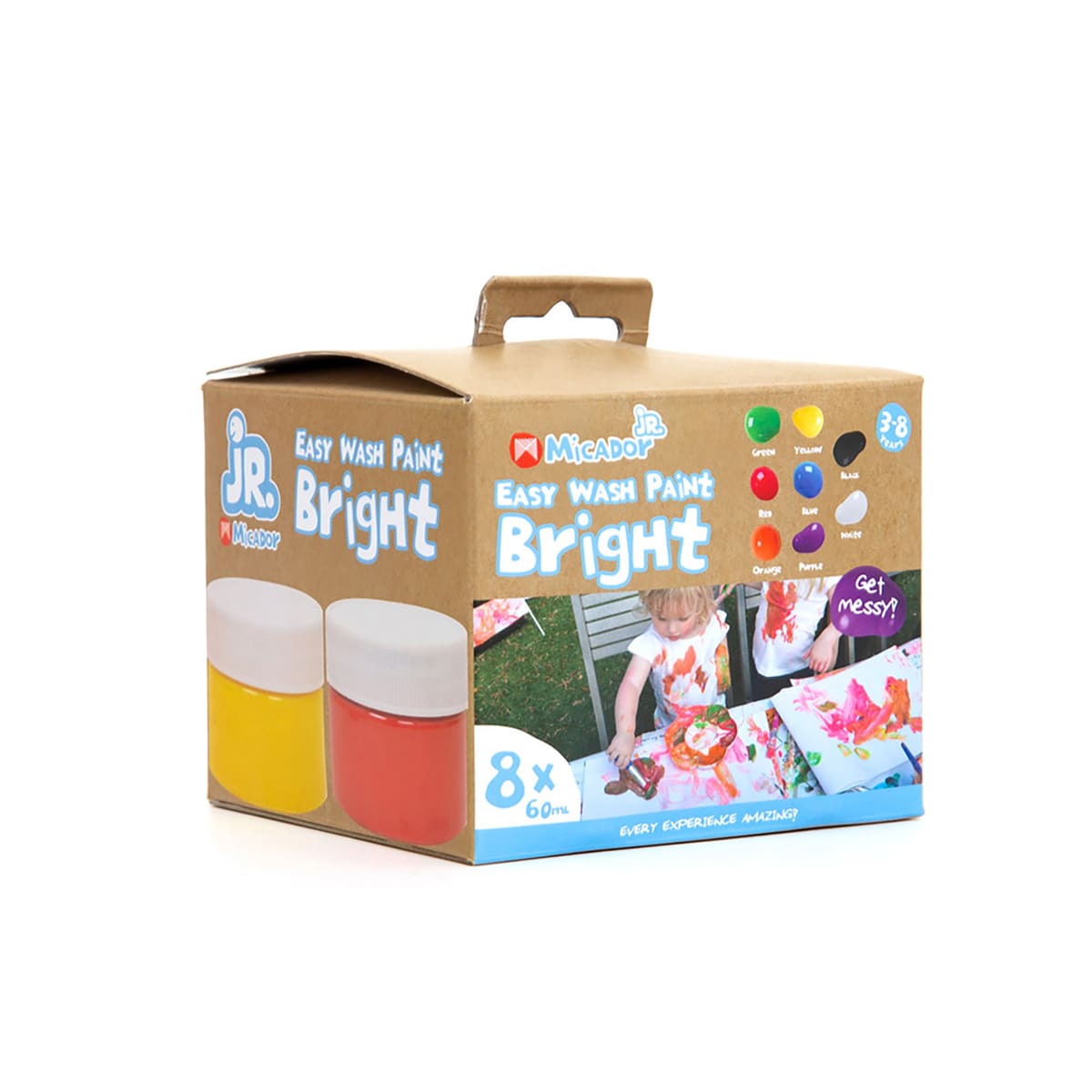 Easy Wash Paint Sets 8-Color Bright Set - 60ml Jars