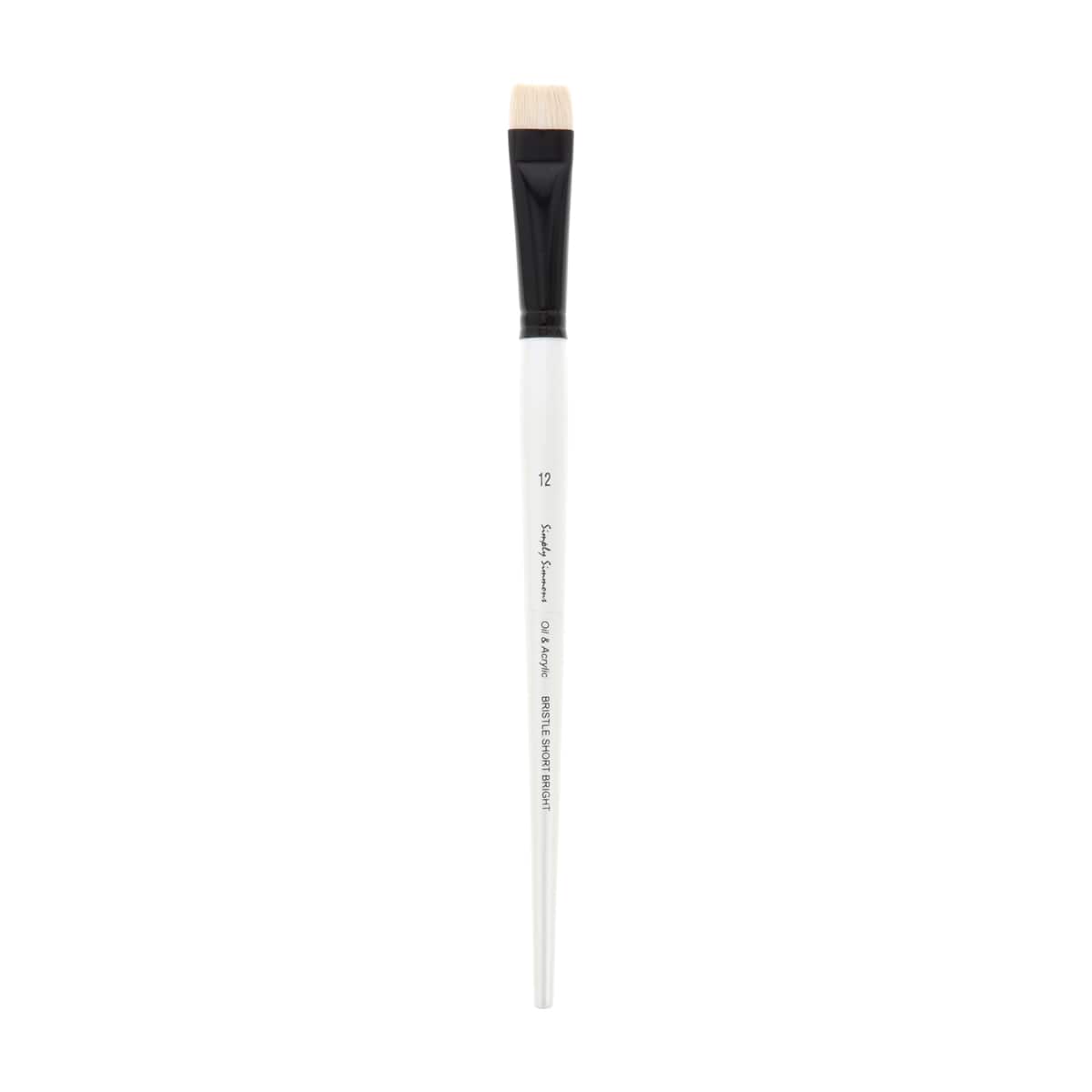 Robert Simmons Simply Simmons Short Bristle, Long Handle Brush, Bristle Bright, 12