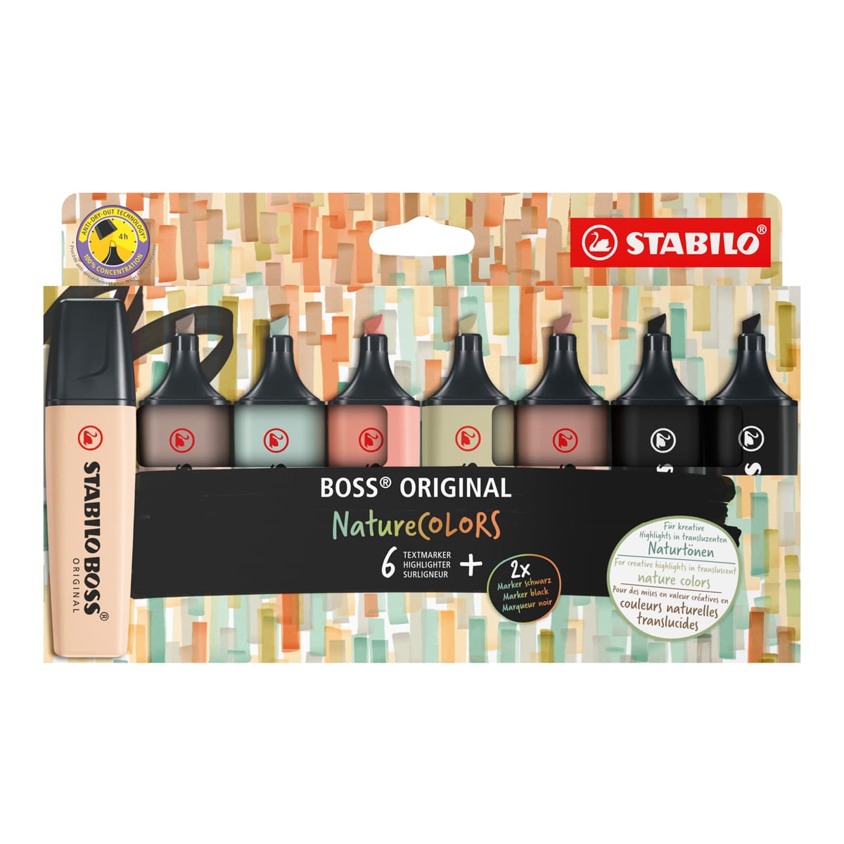 BOSS ORIGINAL NatureCOLORS Highlighter Set 8-Piece Wallet Set (Mud Green, earth Green, Umber, Sienna, Beige, Warm Grey & Two Black)
