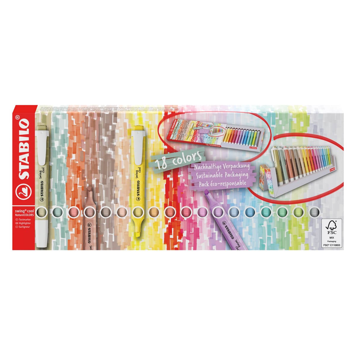 swing cool NatureCOLORS & Pastel 18-Color Desk Set 18-Color Desk Set