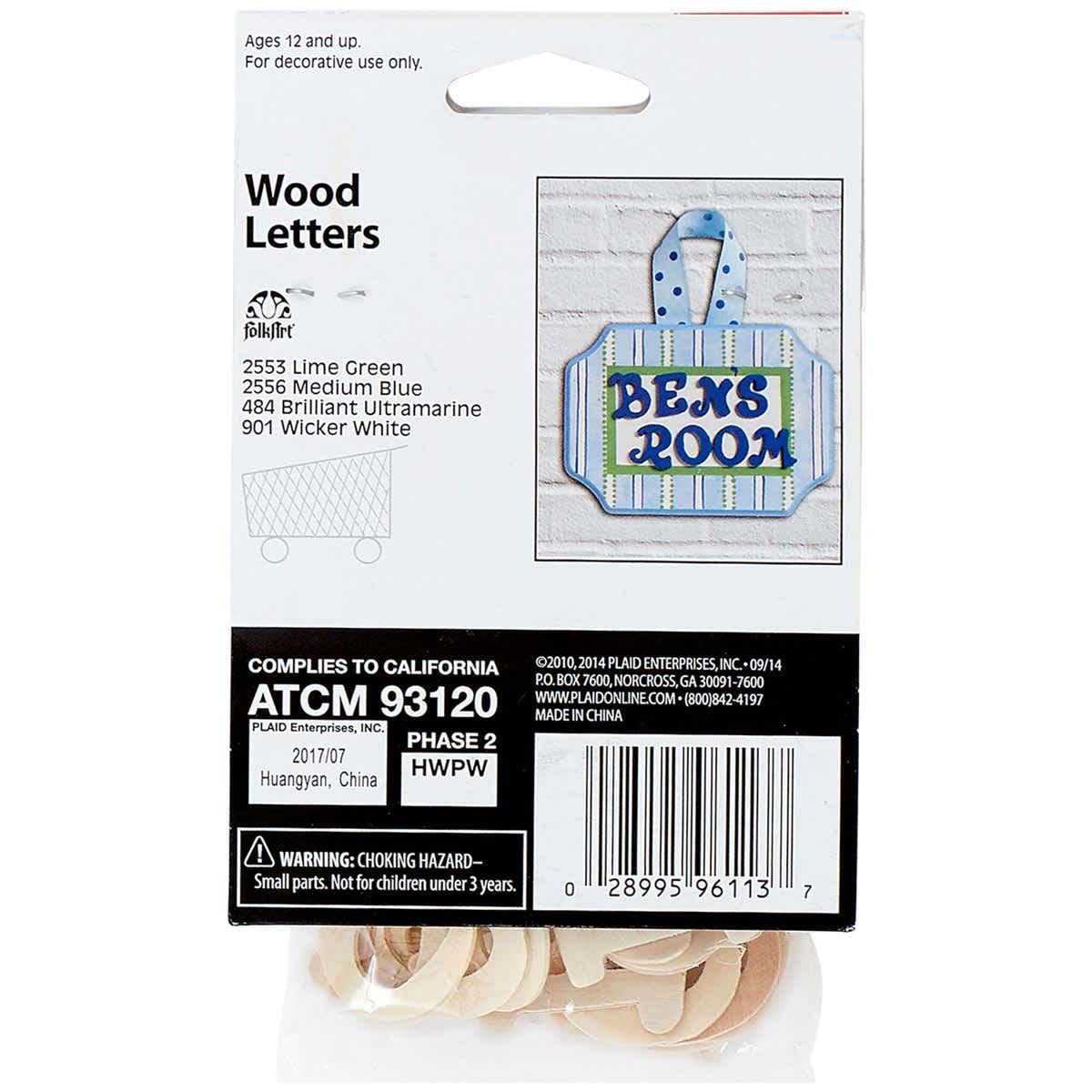 Wood Letters 1" - 60-Pieces/Pkg.