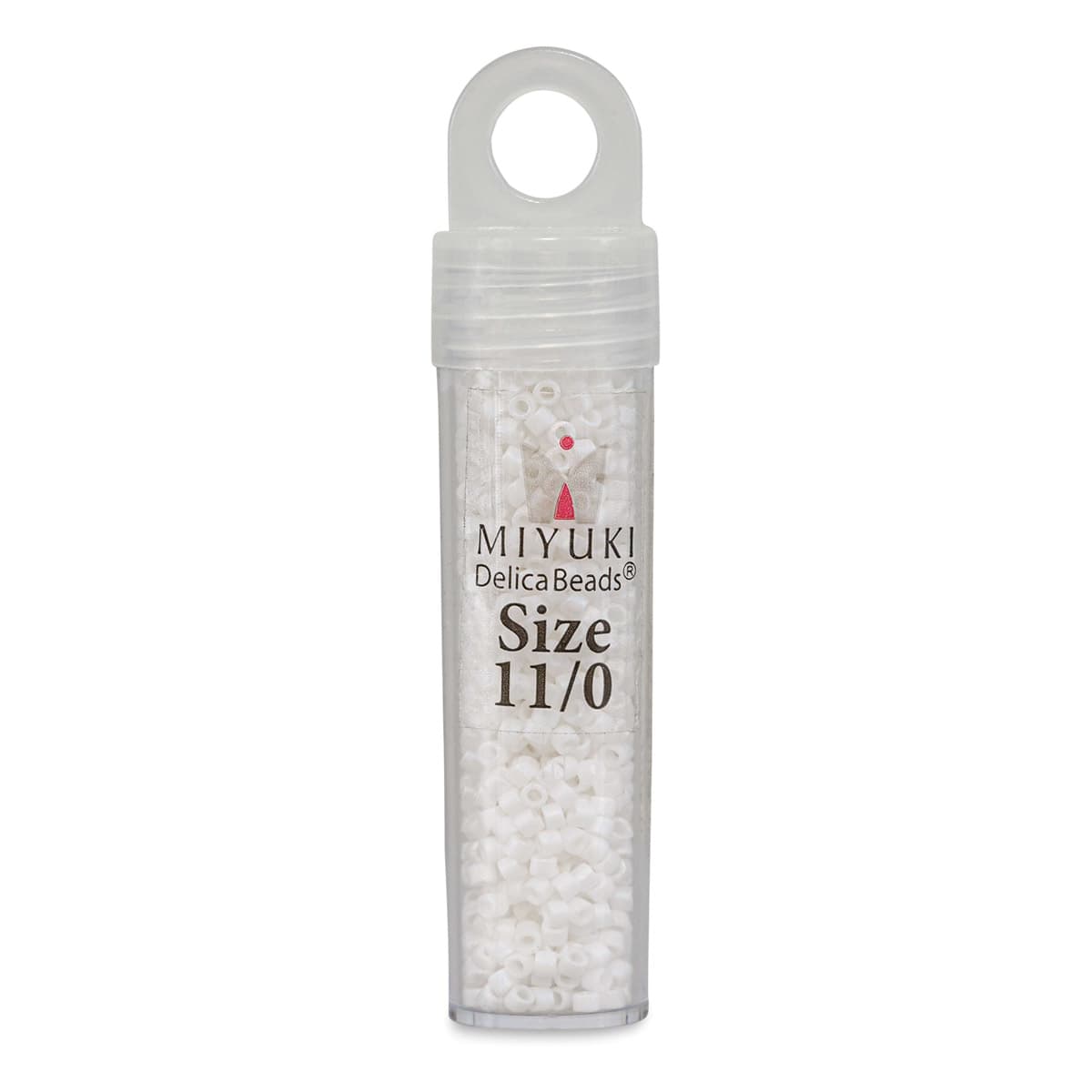 John Bead Miyuki Delica Glass Beads - White, Matte, 11/0, 5.2 g