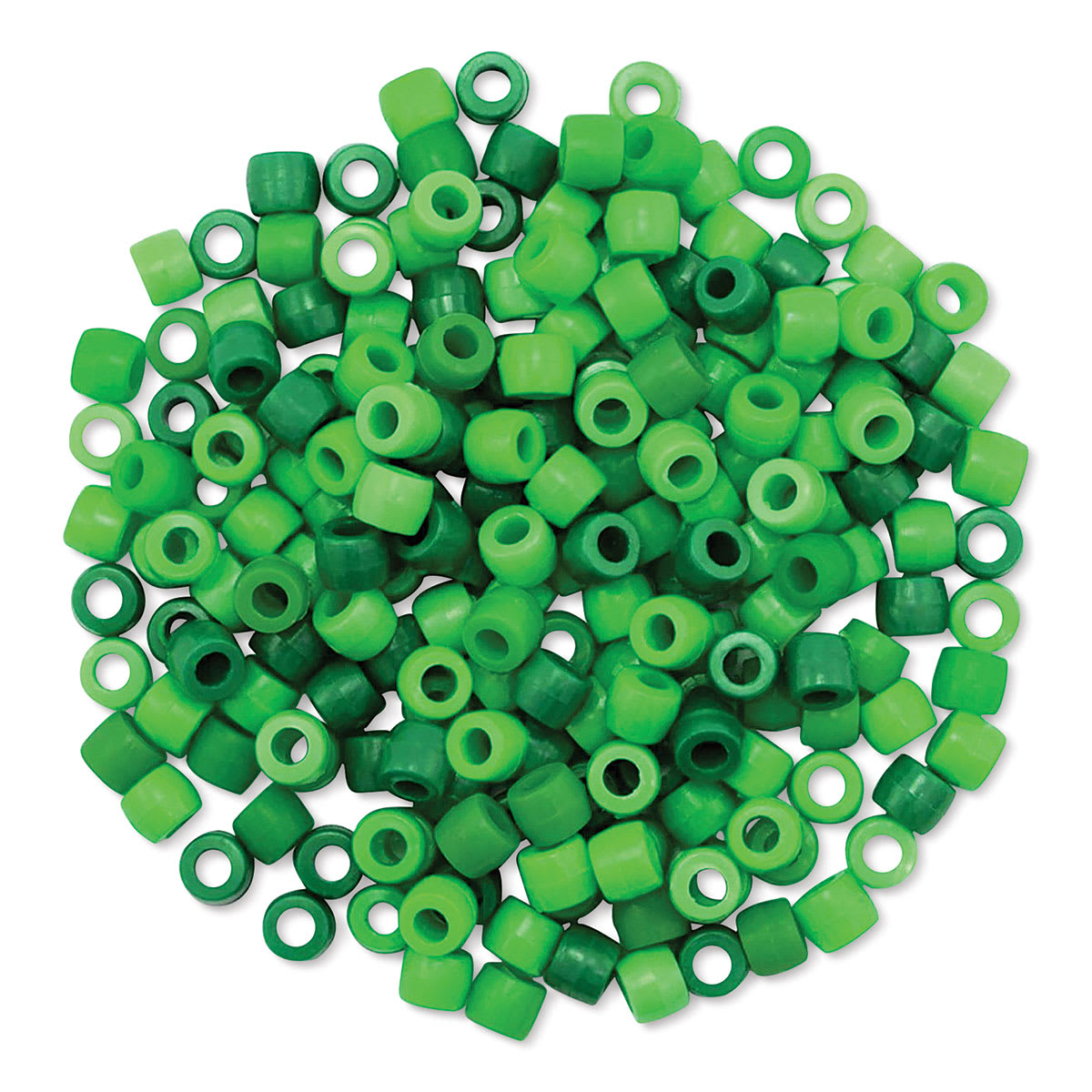 Craft Medley Barrel Pony Beads - Verdi, Package of 200