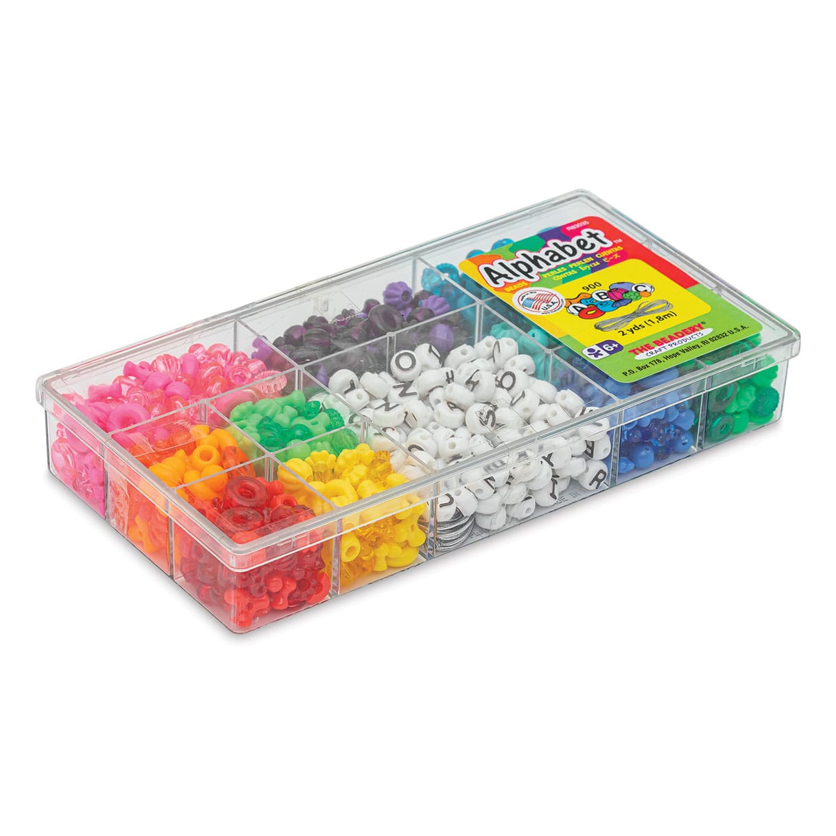 The Beadery Alphabet Bead Box (Angled view, lid closed)