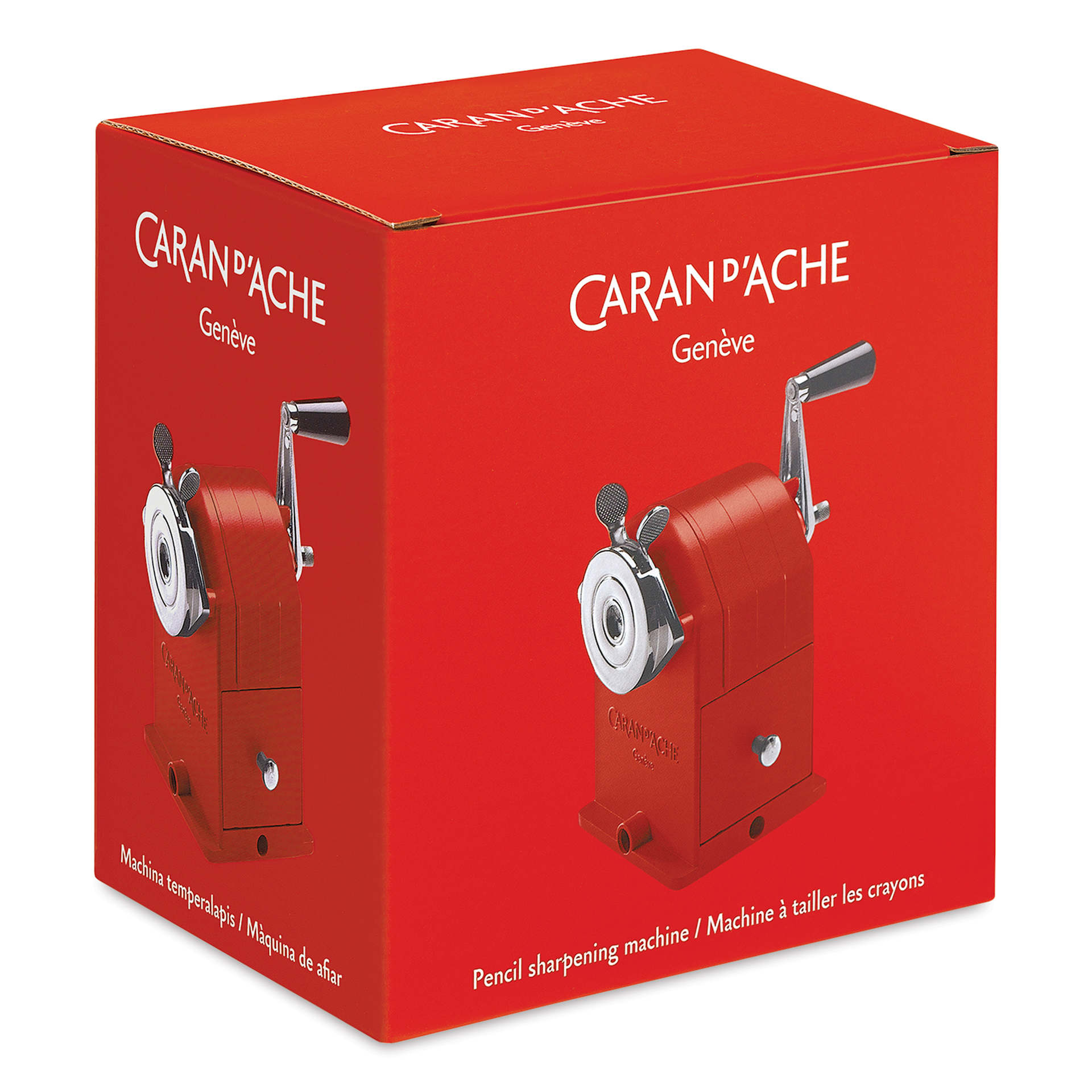 Caran d'Ache Metal Pencil Sharpening Machine - Red, box