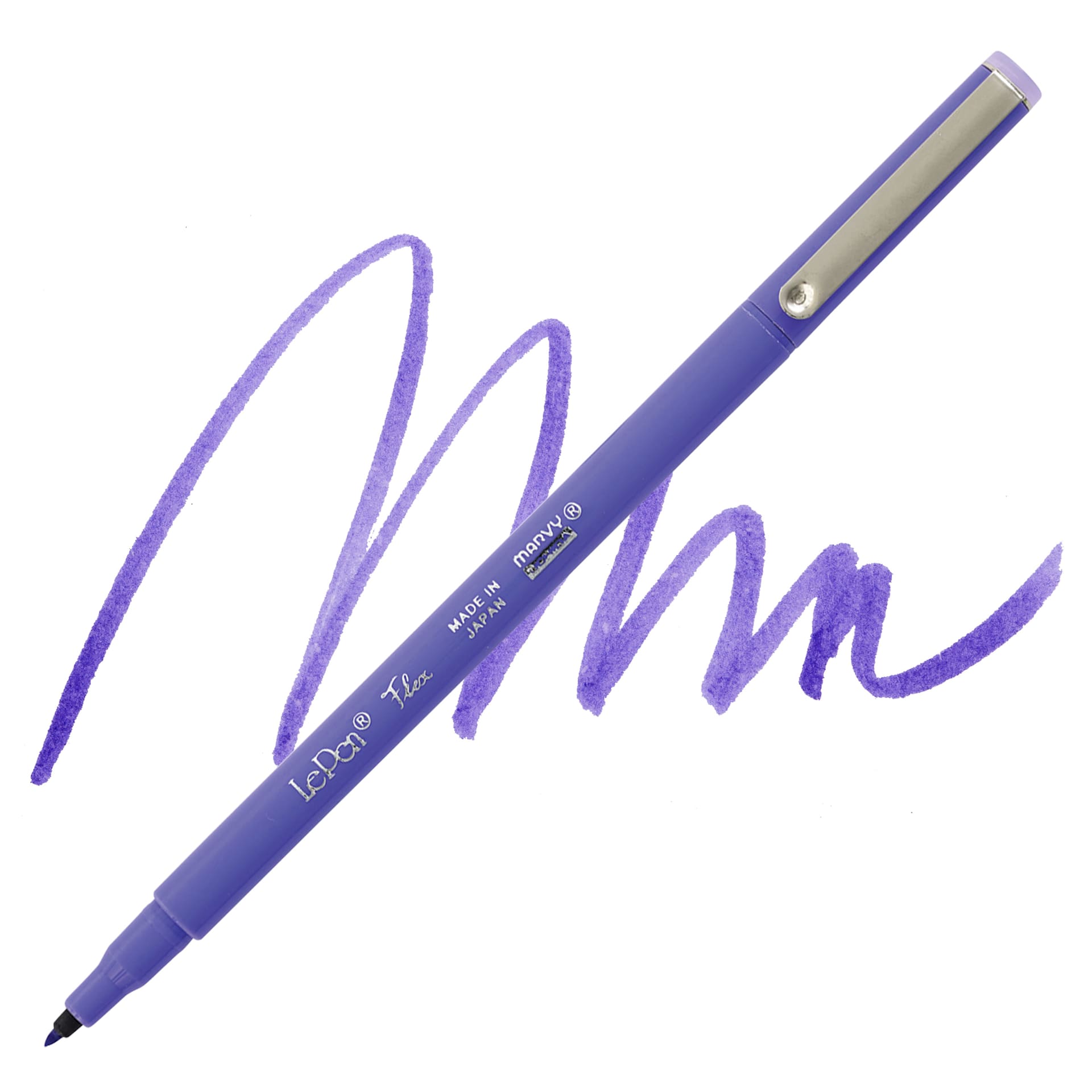 Marvy Uchida LePen Flex Marker - Amethyst, swatch and marker